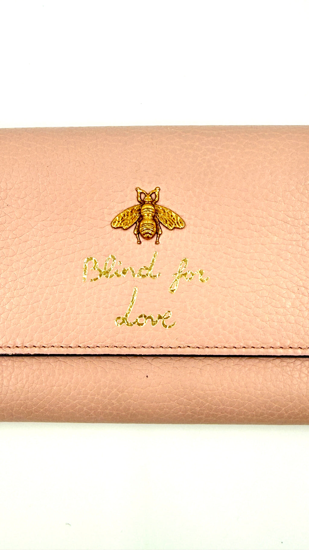Pre-Owned Gucci Blind for Love Long Pink Wallet - Authenticated
