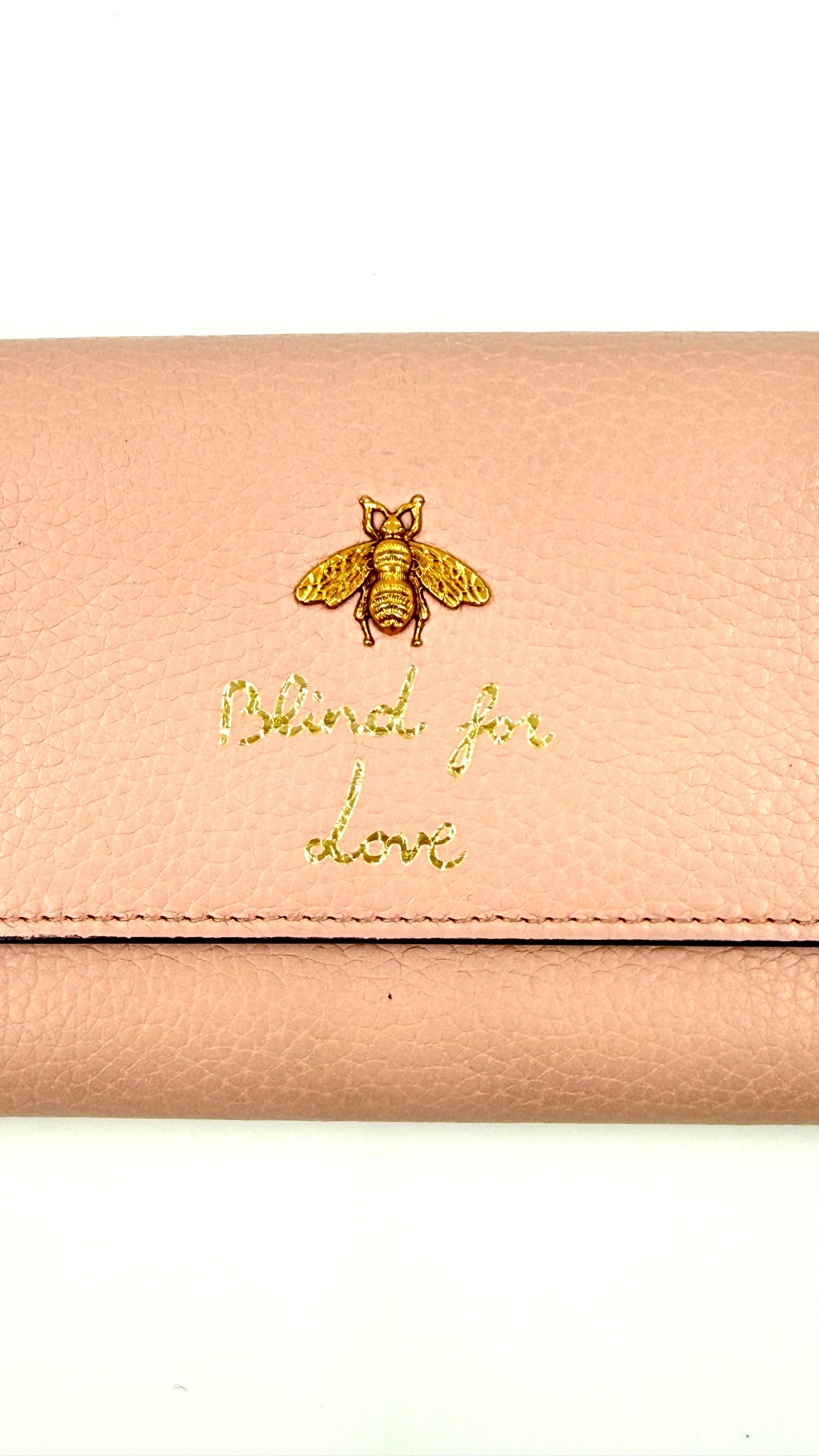 Pre-Owned Gucci Blind for Love Long Pink Wallet - Authenticated