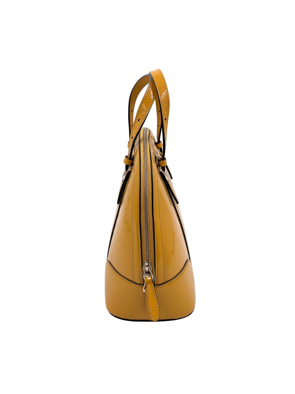 Pre-owned Gucci Microguccissima Nice Dome Satchel in Yellow Patent Leather - Authenticated