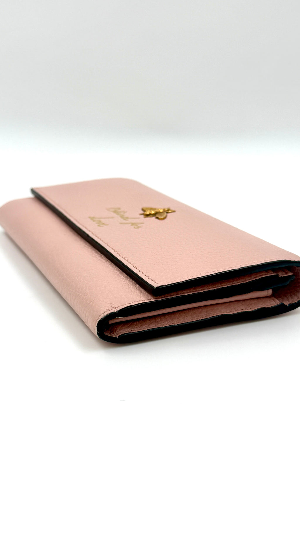 Pre-Owned Gucci Blind for Love Long Pink Wallet - Authenticated