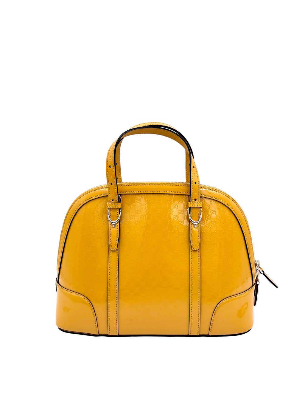 Pre-owned Gucci Microguccissima Nice Dome Satchel in Yellow Patent Leather - Authenticated