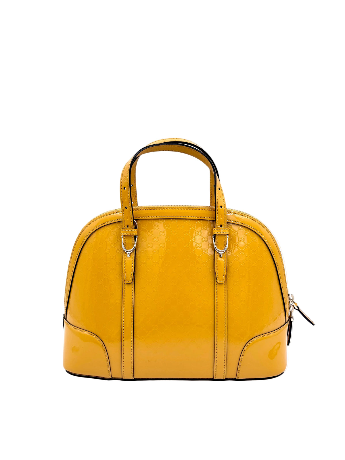 Pre-owned Gucci Microguccissima Nice Dome Satchel in Yellow Patent Leather - Authenticated