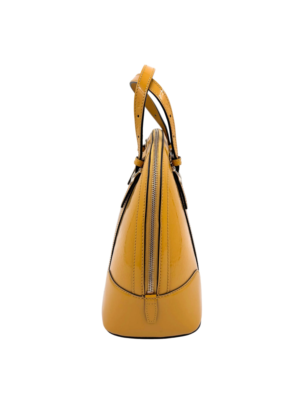 Pre-owned Gucci Microguccissima Nice Dome Satchel in Yellow Patent Leather - Authenticated