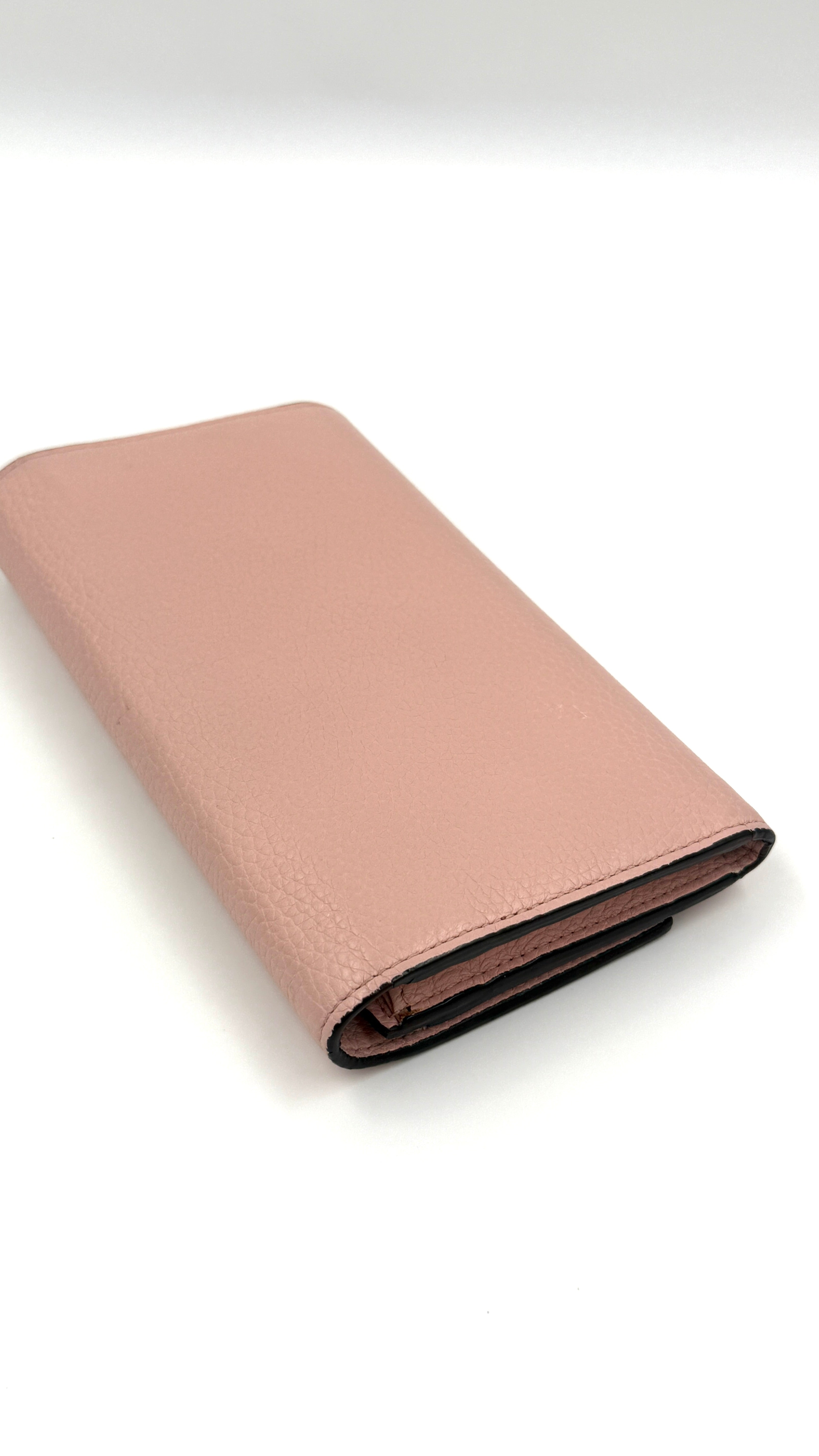 Pre-Owned Gucci Blind for Love Long Pink Wallet - Authenticated