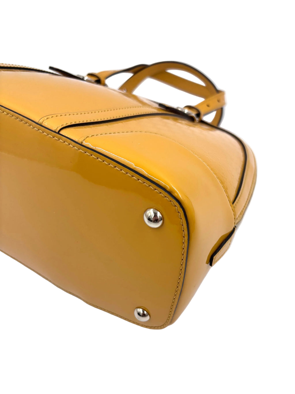 Pre-owned Gucci Microguccissima Nice Dome Satchel in Yellow Patent Leather - Authenticated