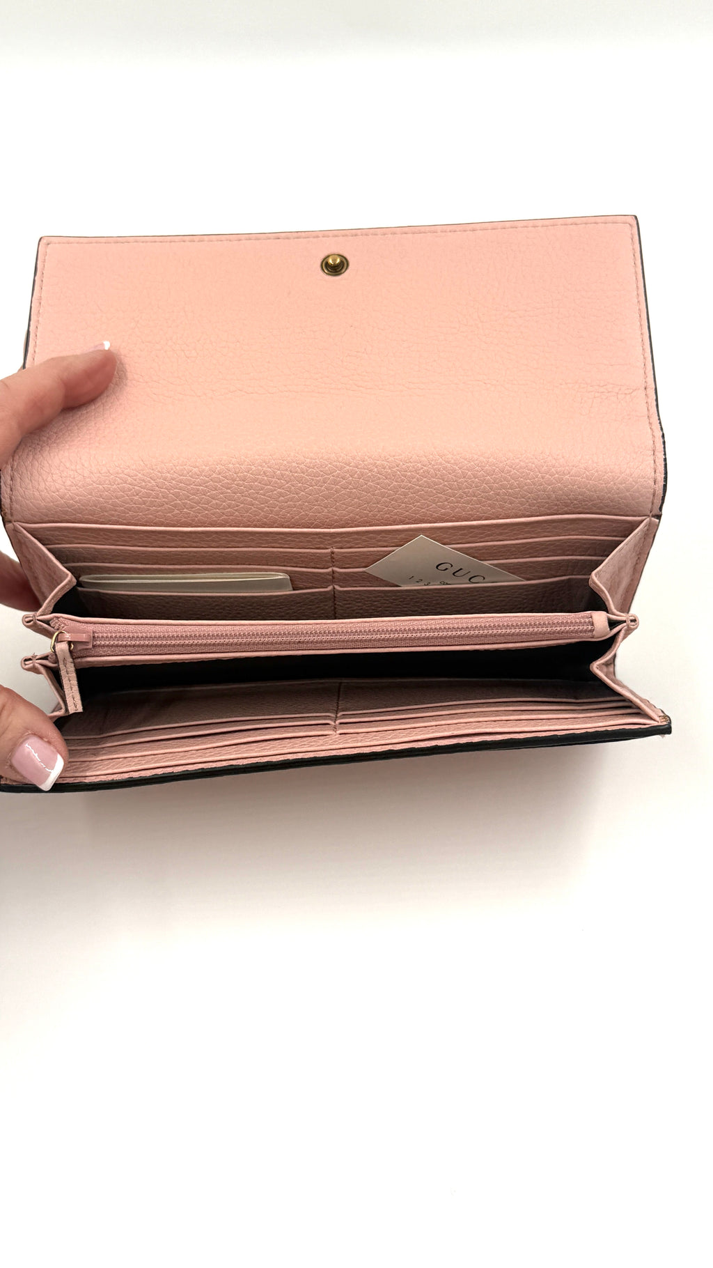 Pre-Owned Gucci Blind for Love Long Pink Wallet - Authenticated