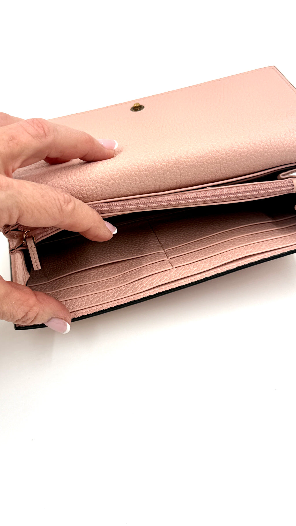 Pre-Owned Gucci Blind for Love Long Pink Wallet - Authenticated