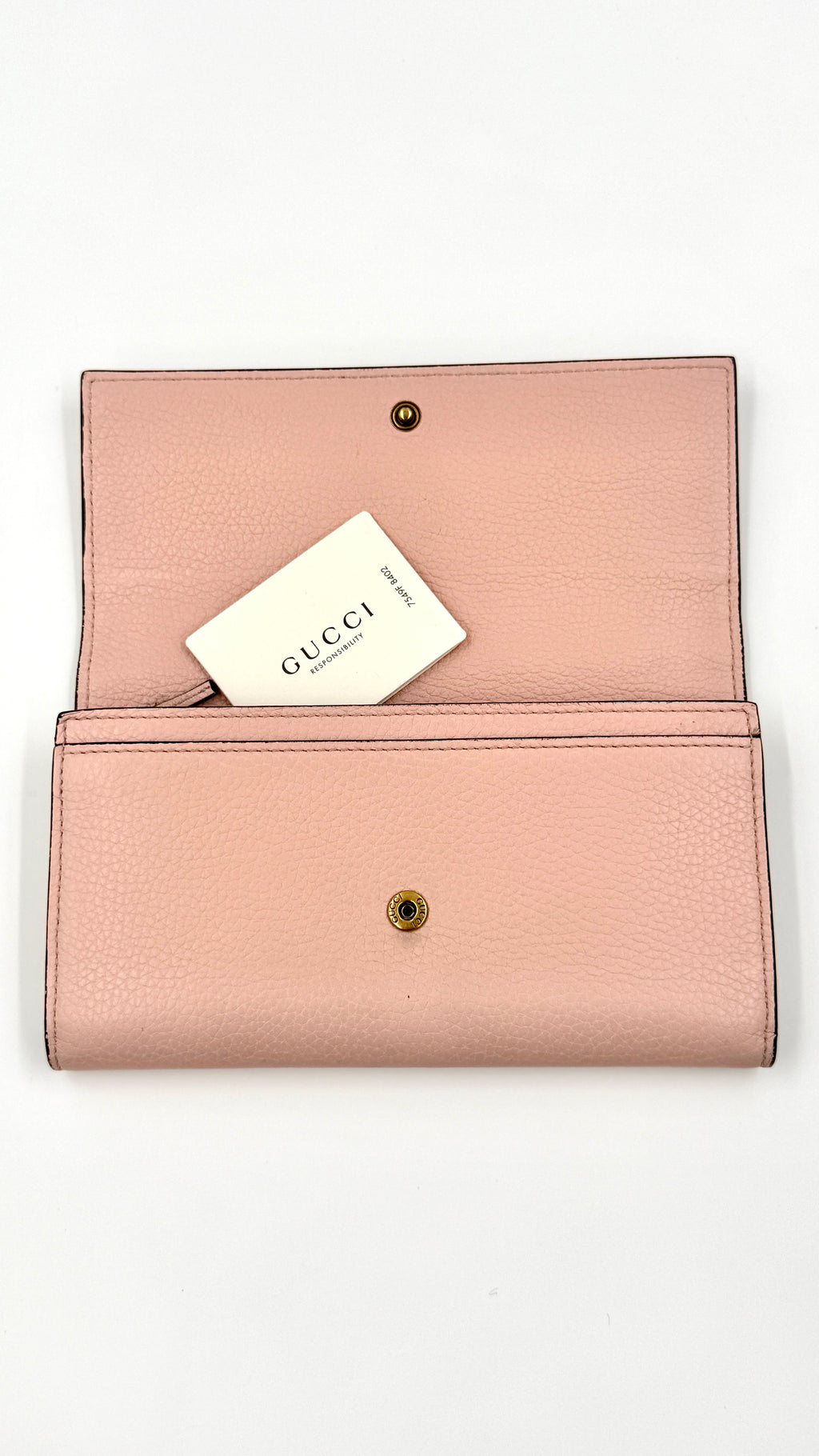 Pre-Owned Gucci Blind for Love Long Pink Wallet - Authenticated