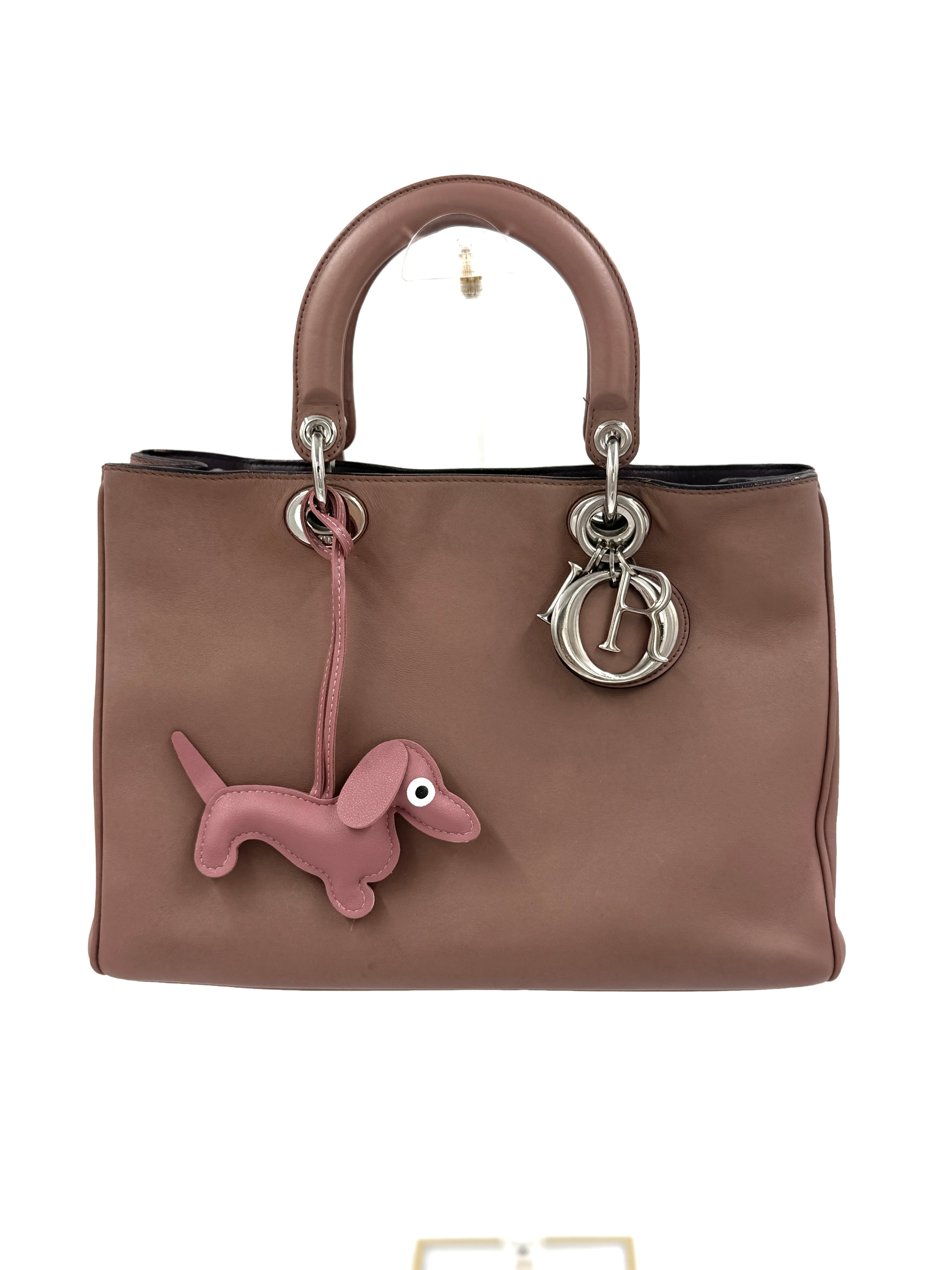 Pre-Owned Dior Diorissimo Pinkish Brown with Silver Hardware Medium - Authenticated