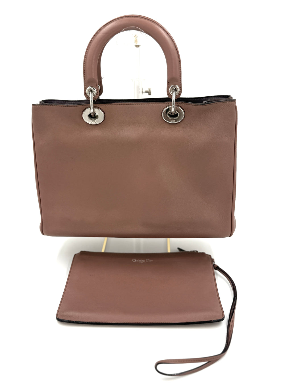 Pre-Owned Dior Diorissimo Pinkish Brown with Silver Hardware Medium - Authenticated