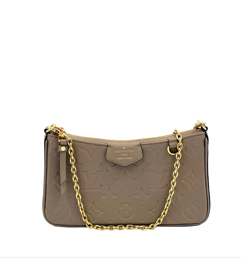 Pre-owned Louis Vuitton Easy Pouch On Strap Empreinte Leather Dune - Authenticated