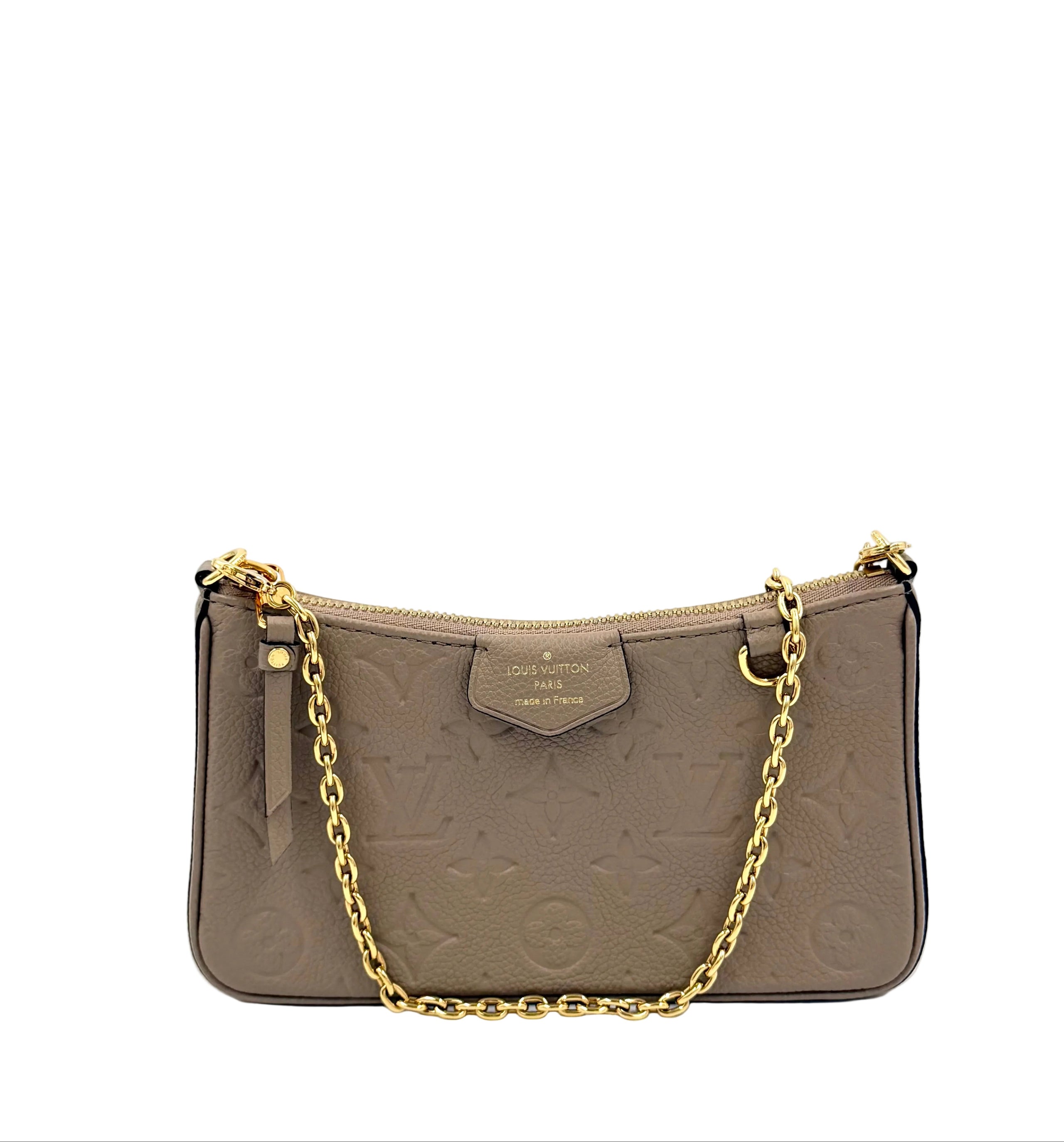 Pre-owned Louis Vuitton Easy Pouch On Strap Empreinte Leather Dune - Authenticated