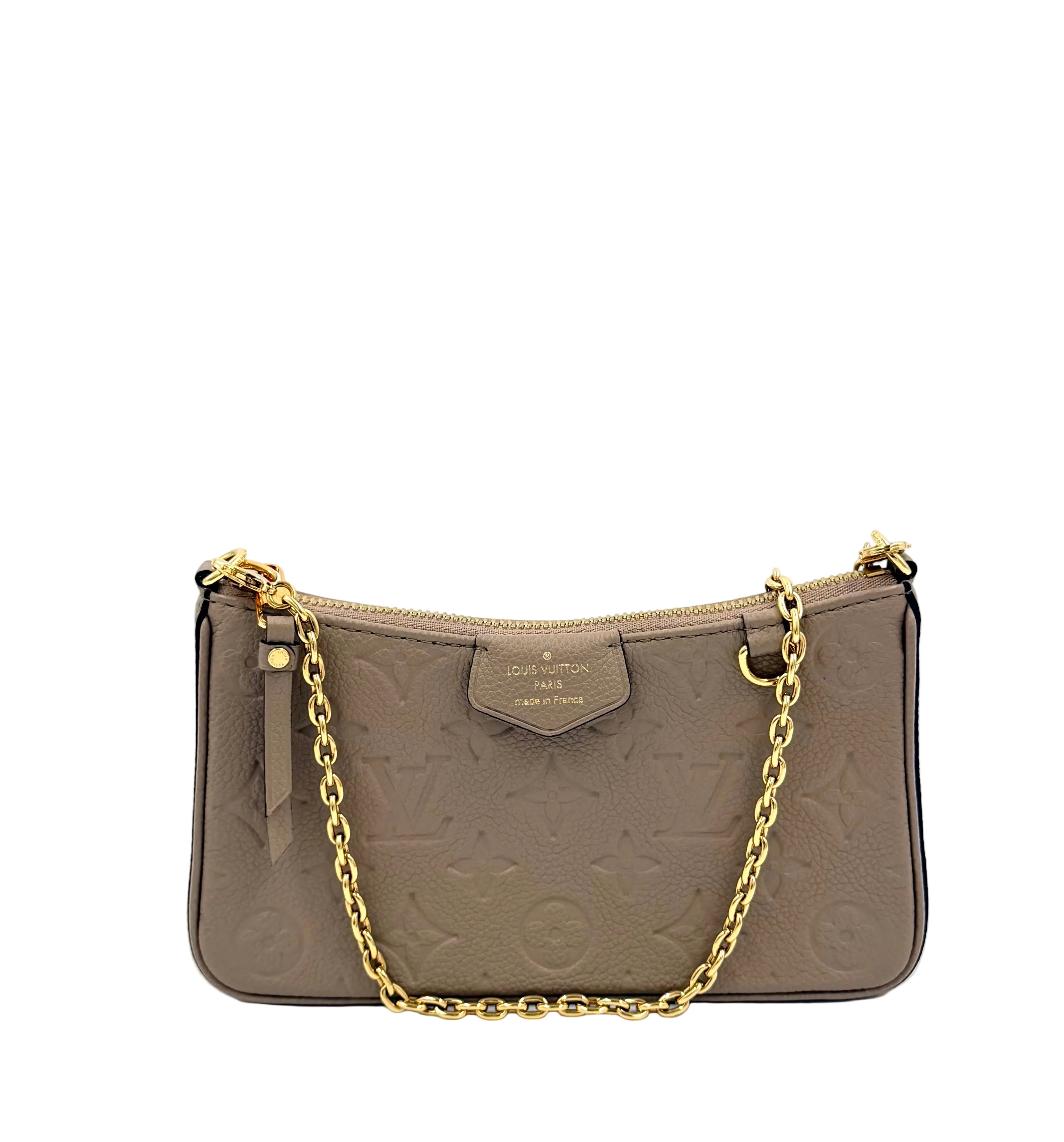 Pre-owned Louis Vuitton Easy Pouch On Strap Empreinte Leather Dune - Authenticated