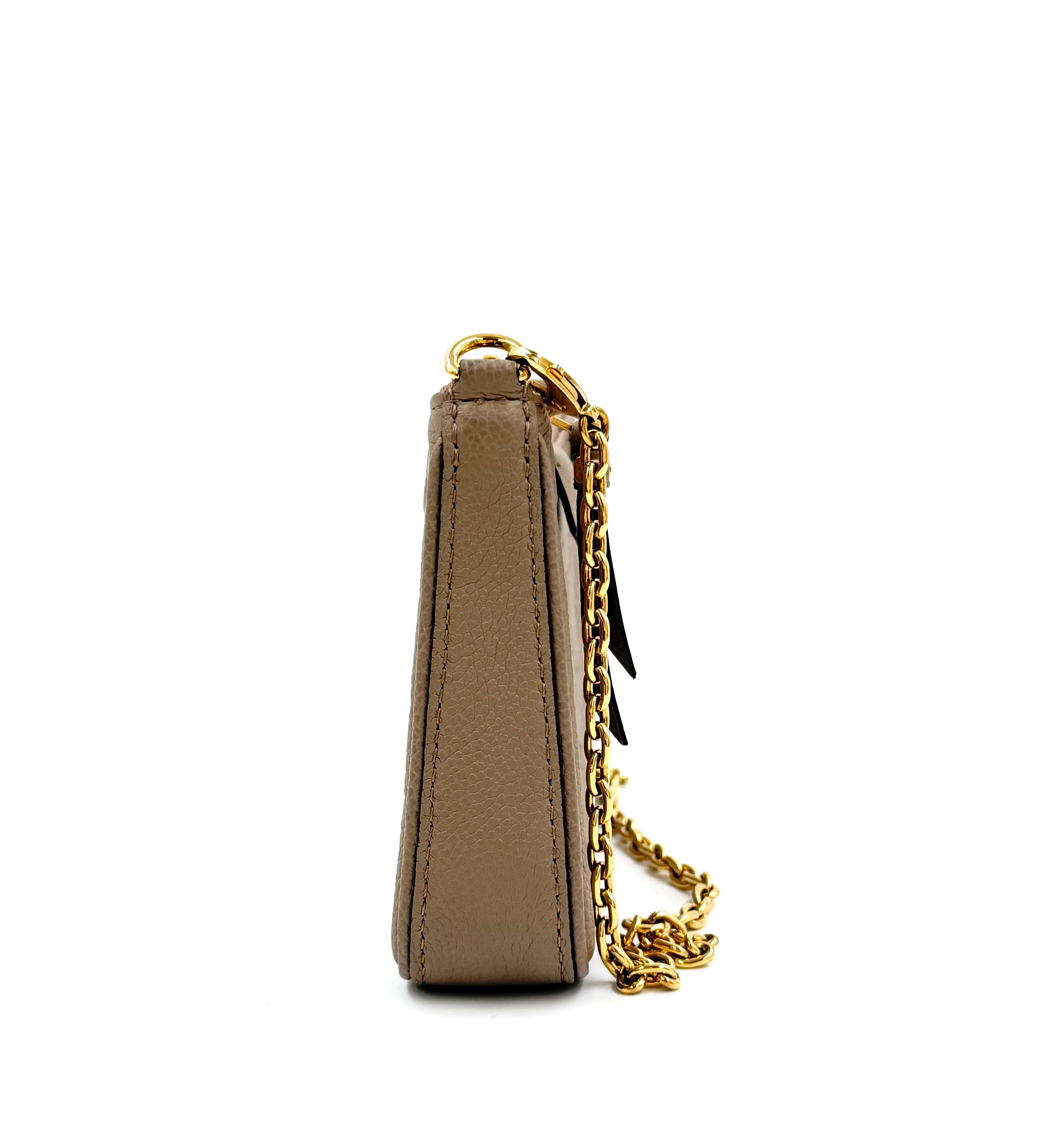 Pre-owned Louis Vuitton Easy Pouch On Strap Empreinte Leather Dune - Authenticated