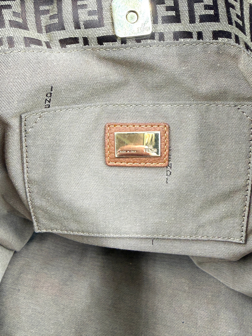 Pre-Owned Fendi Zucchino Monogram Tote with Leather Details - Authenticated