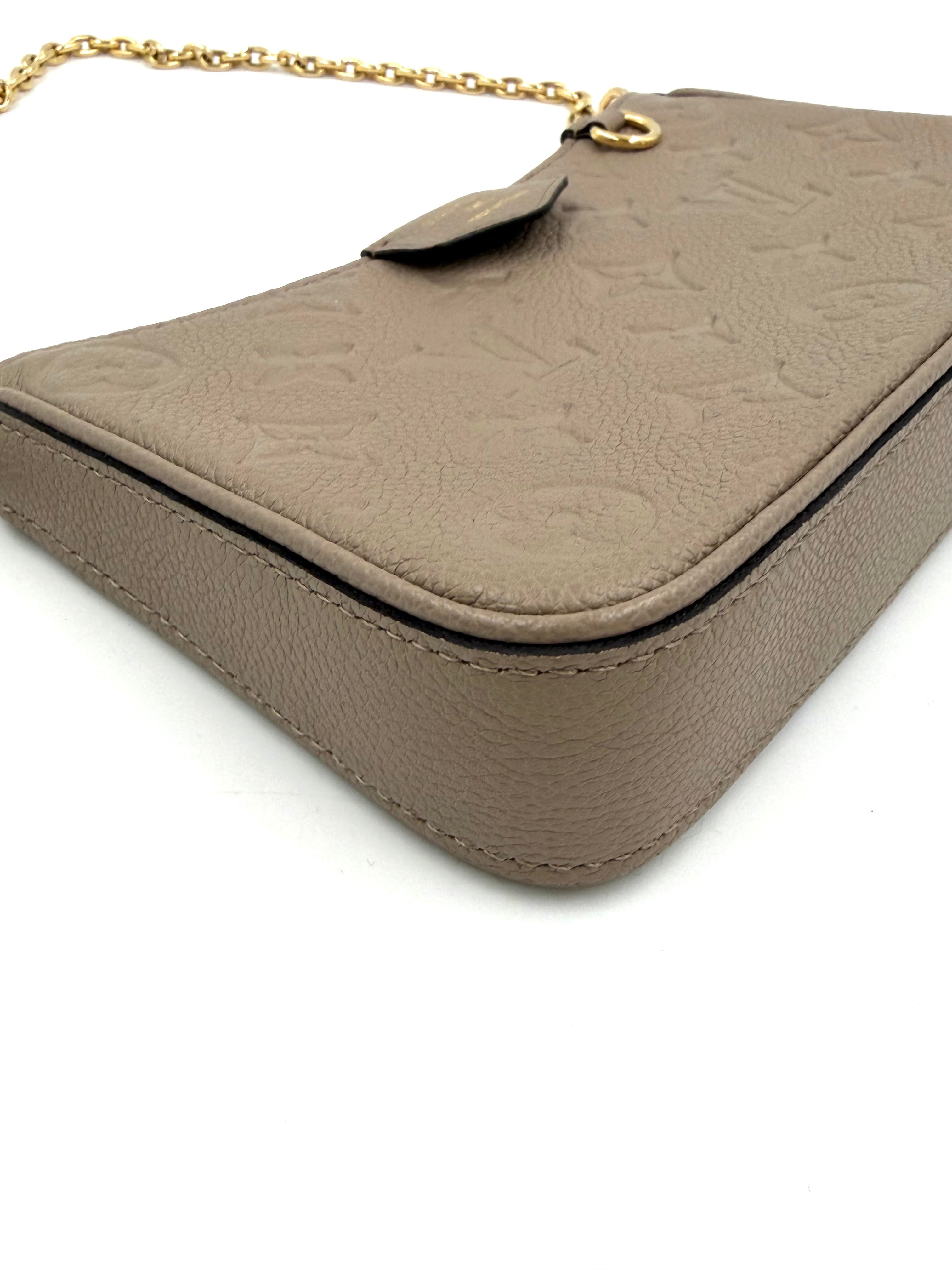 Pre-owned Louis Vuitton Easy Pouch On Strap Empreinte Leather Dune - Authenticated