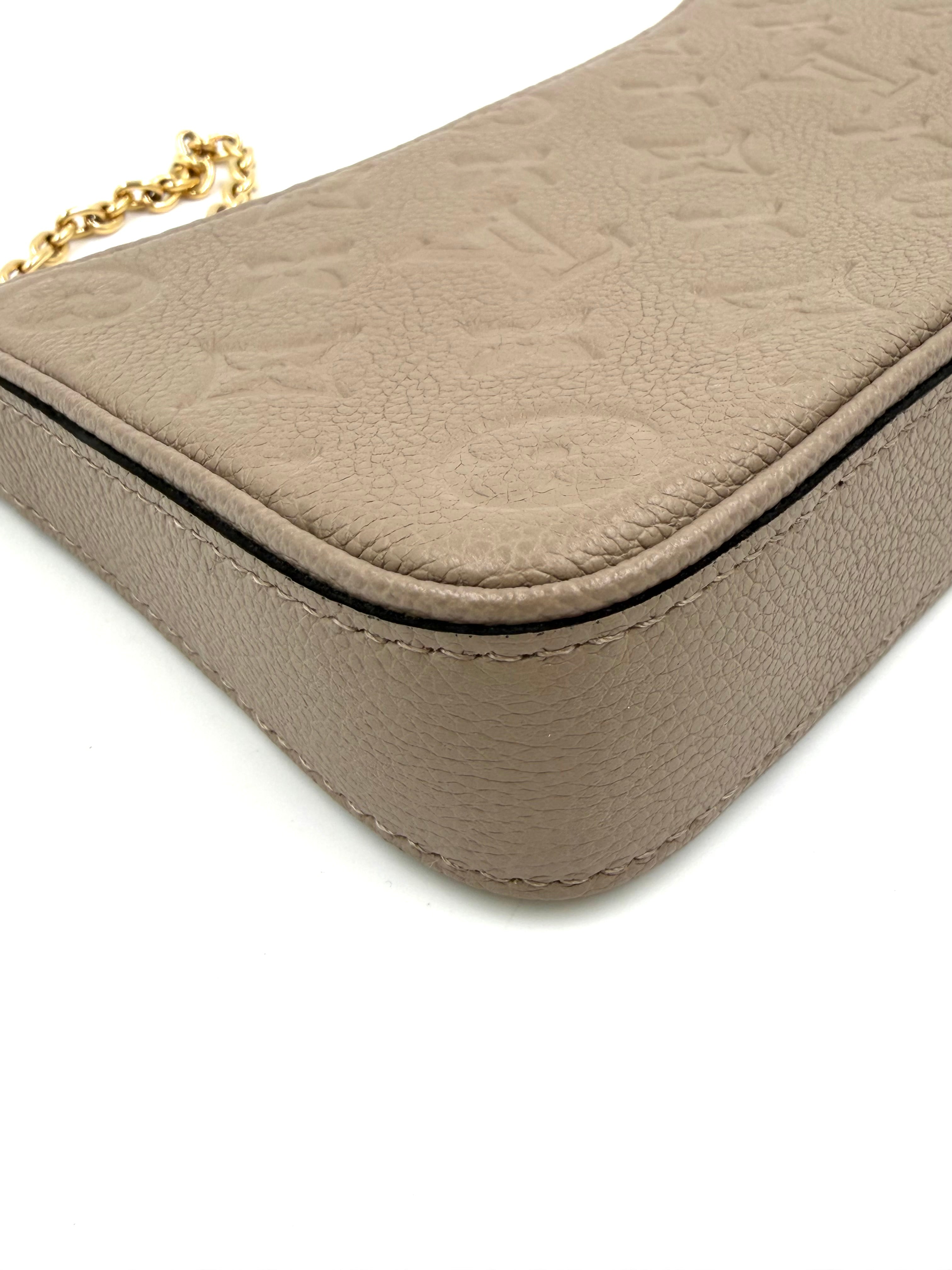 Pre-owned Louis Vuitton Easy Pouch On Strap Empreinte Leather Dune - Authenticated
