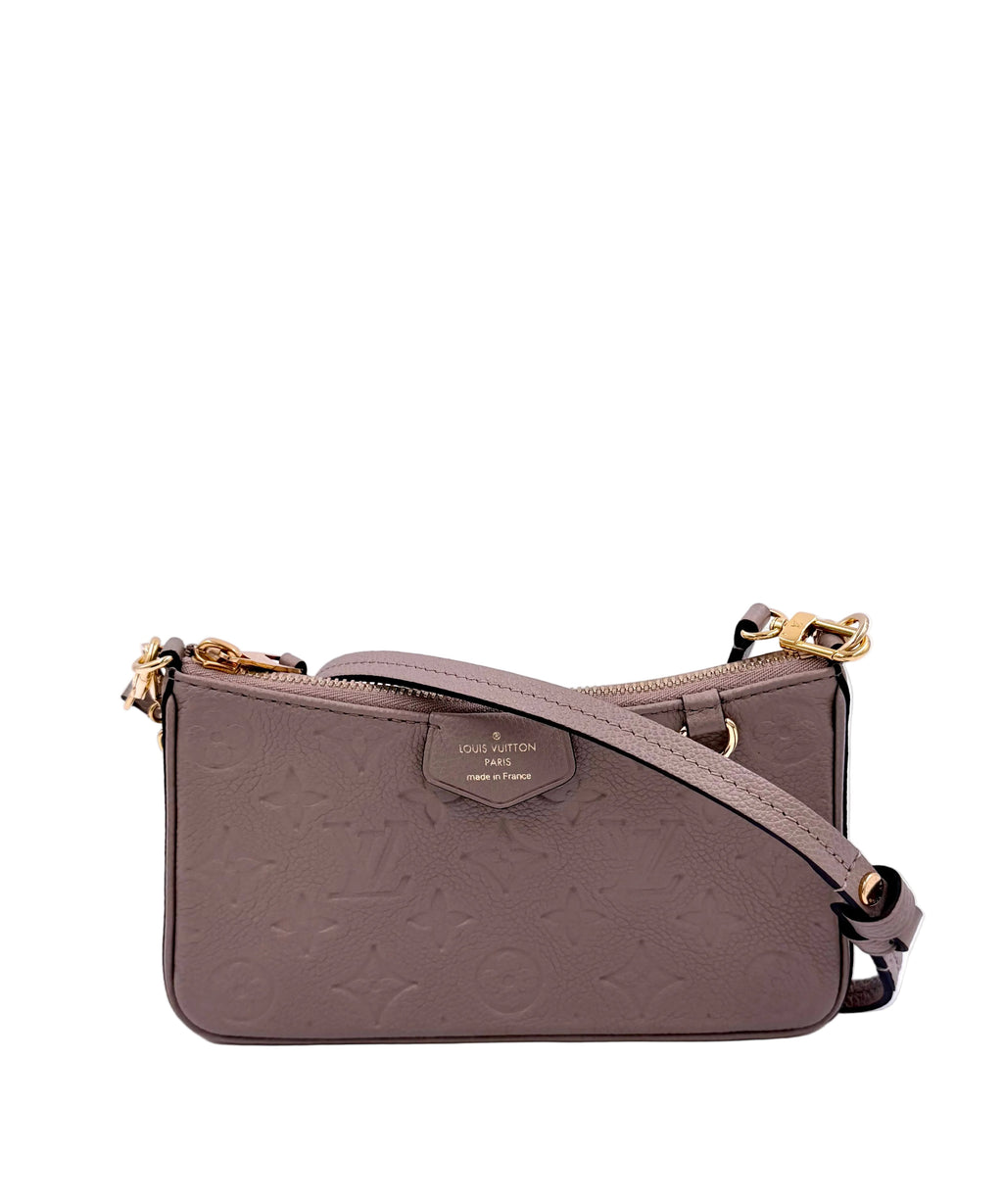 Pre-owned Louis Vuitton Easy Pouch On Strap Empreinte Leather Dune - Authenticated