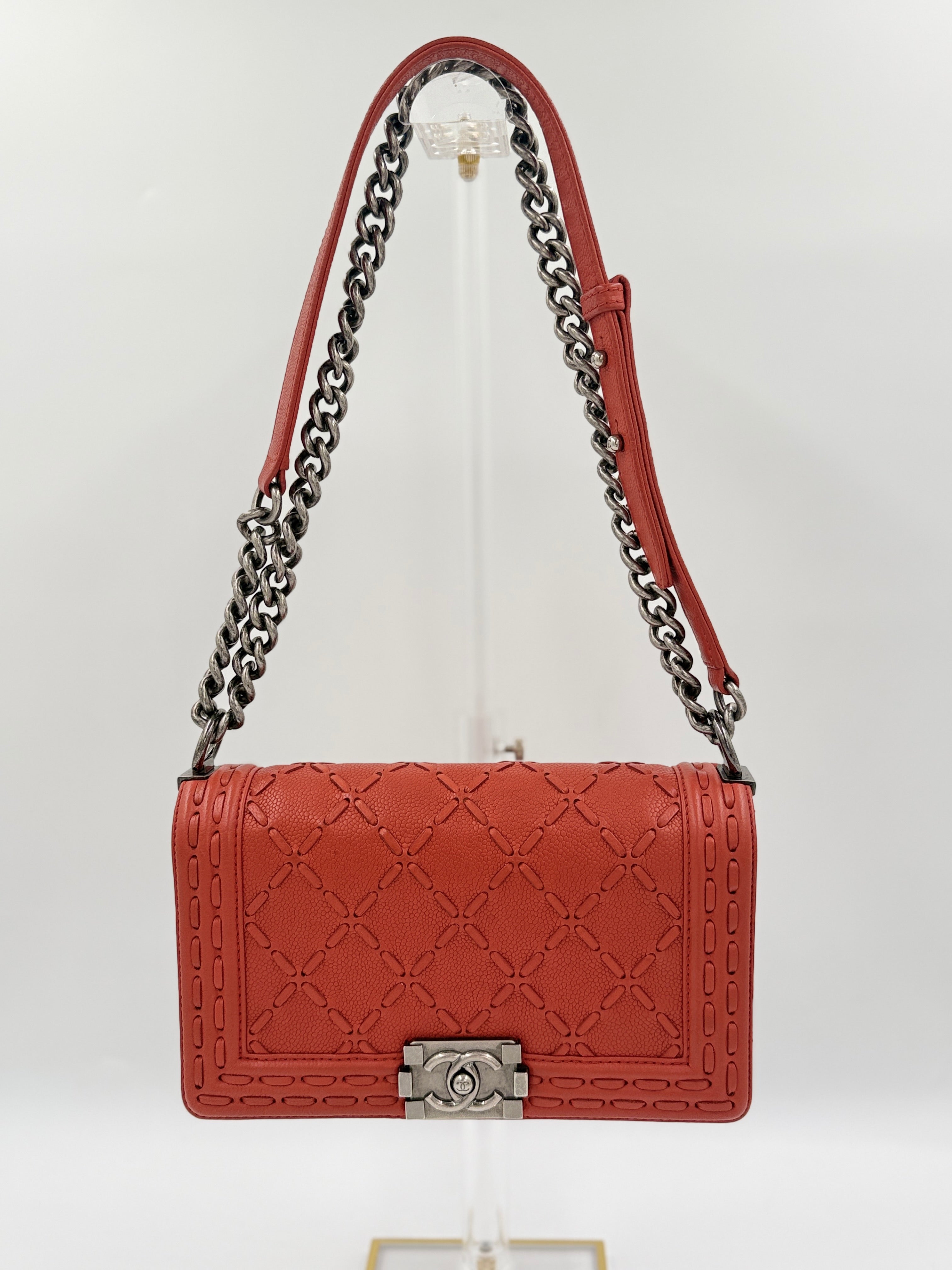 Pre-Owned Chanel Paris-Dallas Boy Bag Whipstitch Caviar - Authenticated