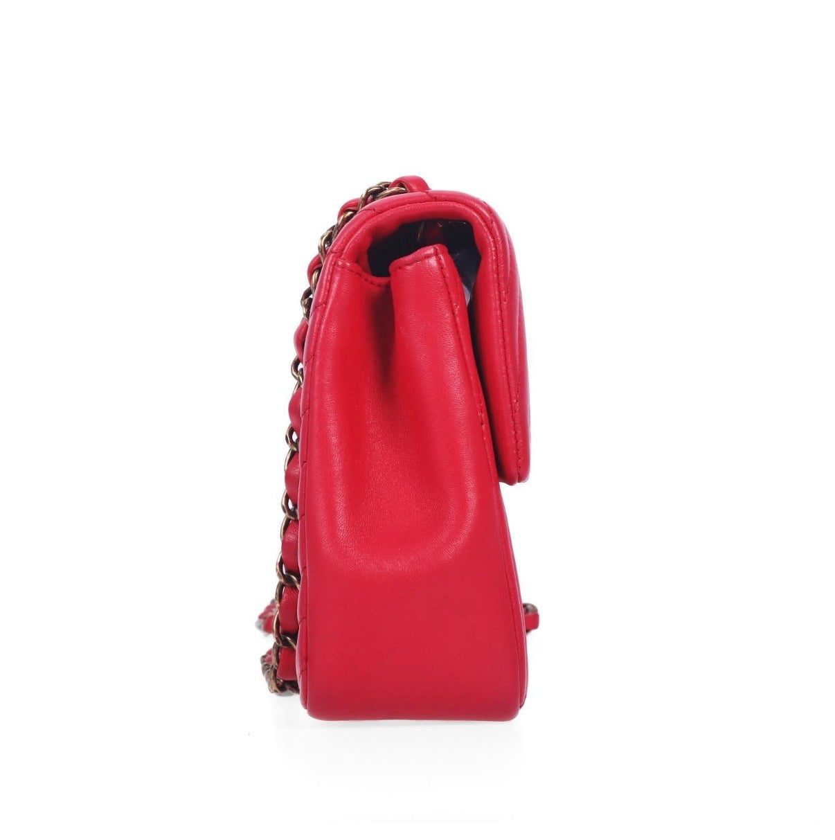 Pre-Owned Chanel Borse Romane Single Flap Red - Authenticated