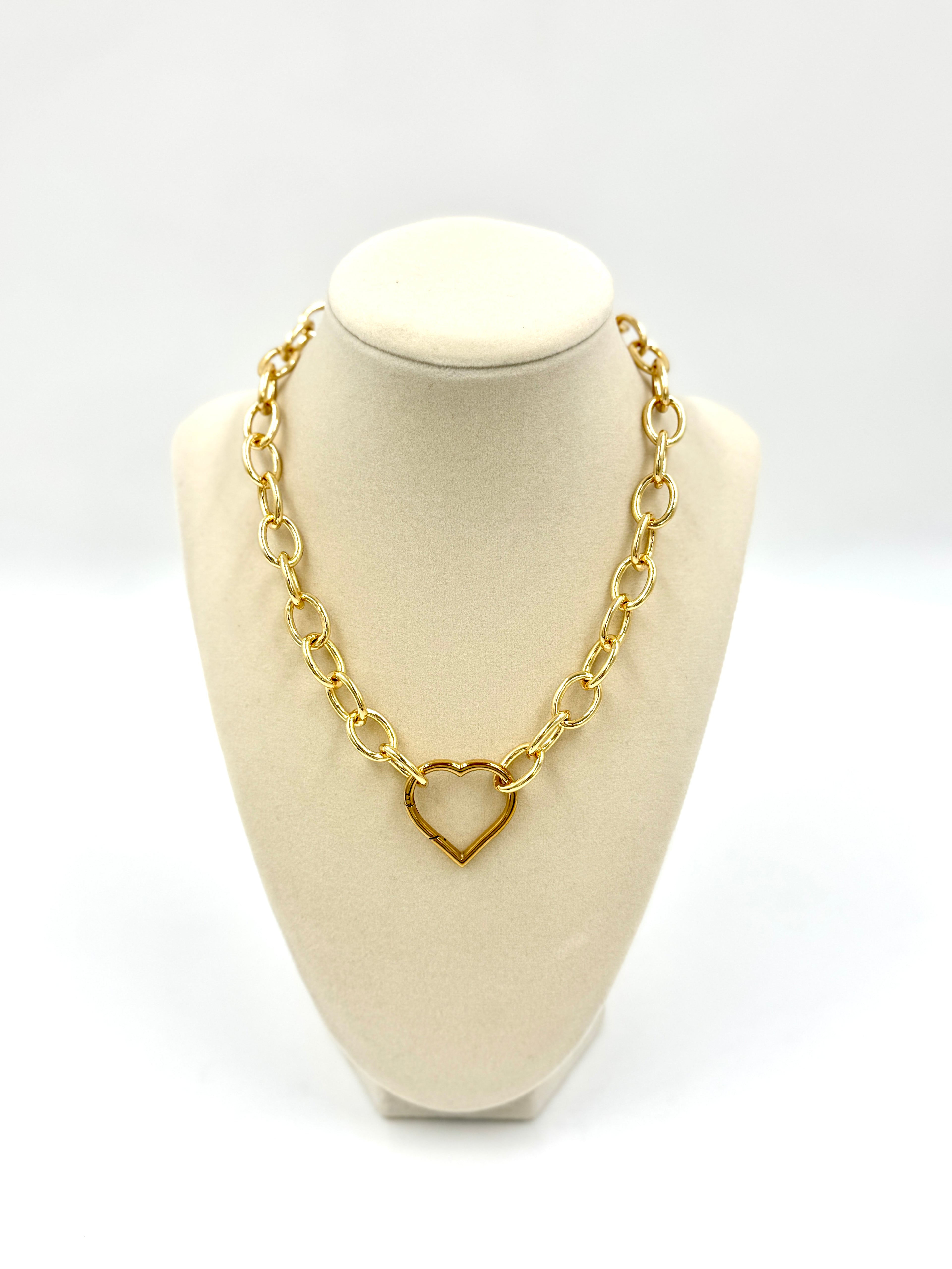 Hawley Studio Gold Filled Chain With Heart Carabiner 16"
