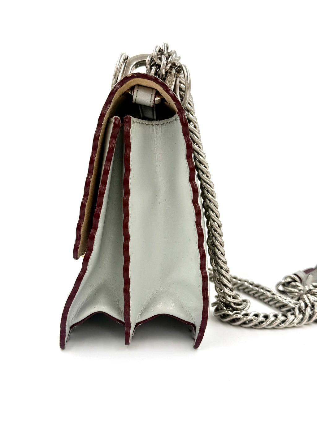 Pre-Owned Fendi Kan Shoulder/Crossbody Bag Gray Silver Hardware - Authenticated
