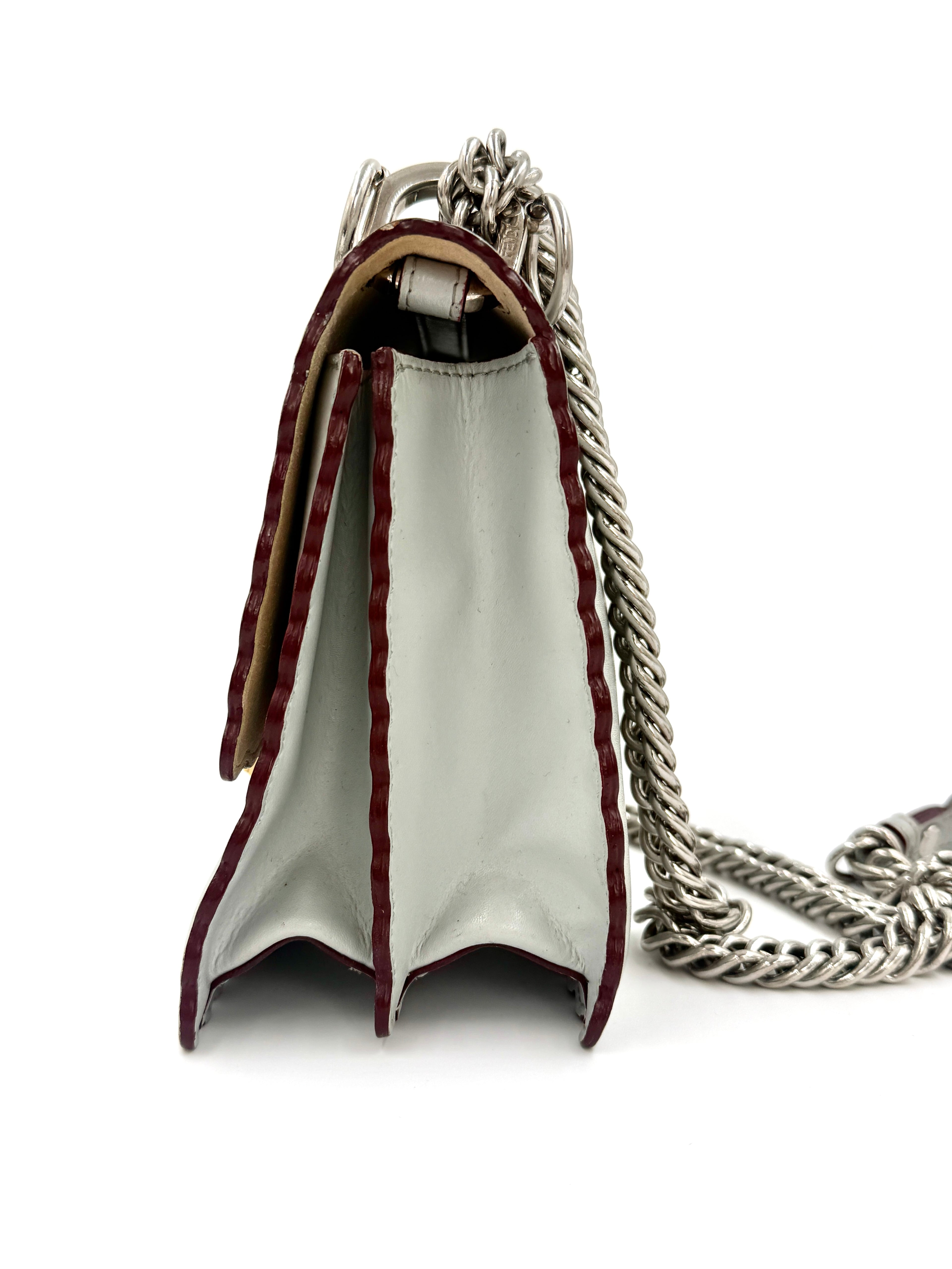 Pre-Owned Fendi Kan Shoulder/Crossbody Bag Gray Silver Hardware - Authenticated