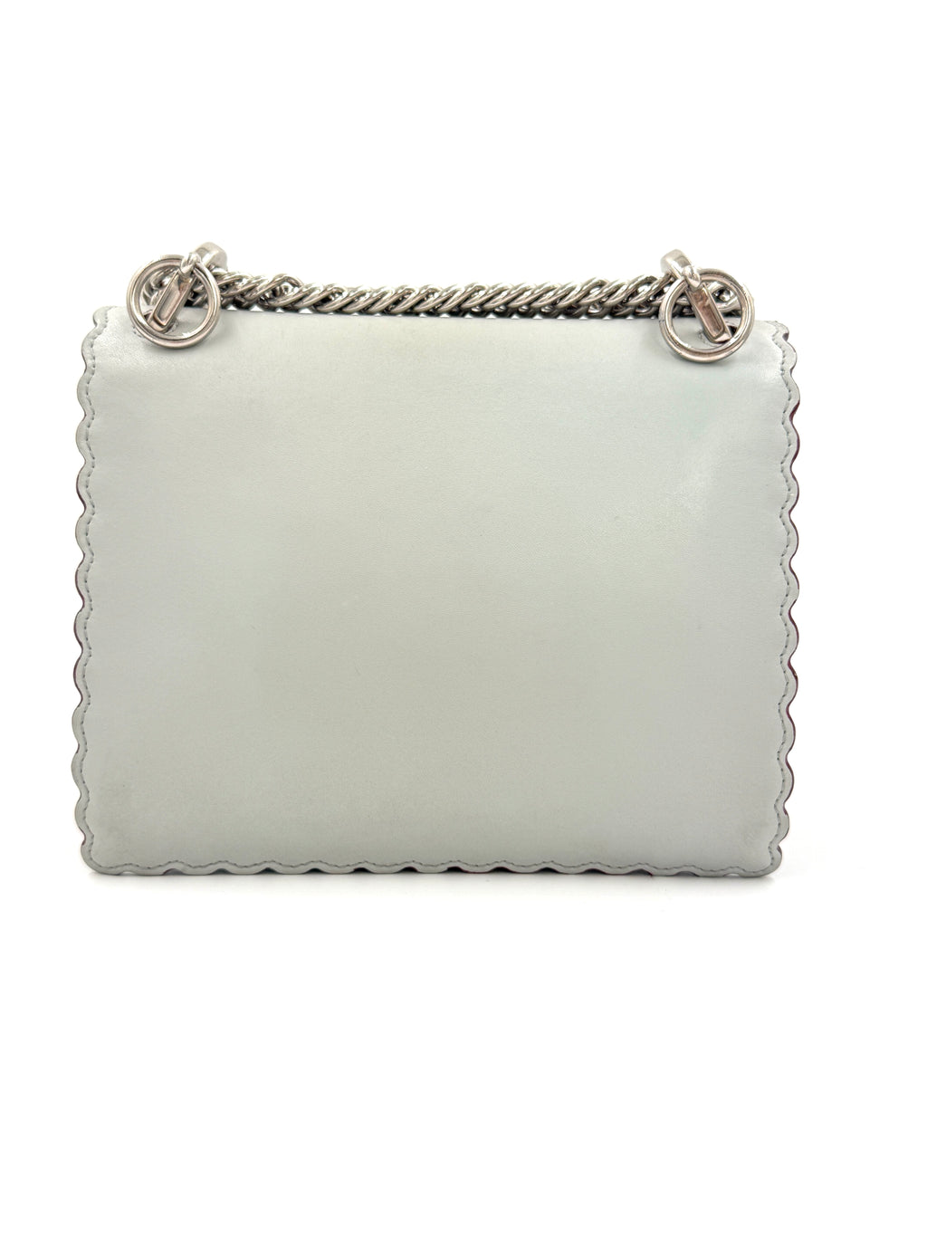 Pre-Owned Fendi Kan Shoulder/Crossbody Bag Gray Silver Hardware - Authenticated
