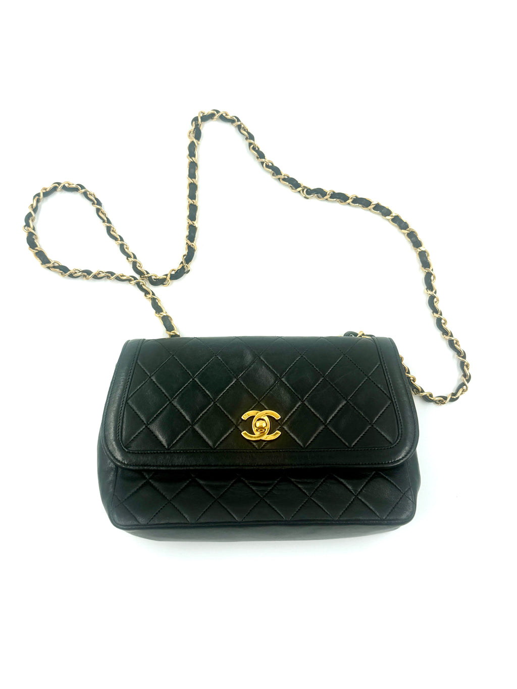Pre-Owned Chanel  Rare Lambskin CC Chain Flap Bag Crossbody with Wallet - Authenticated