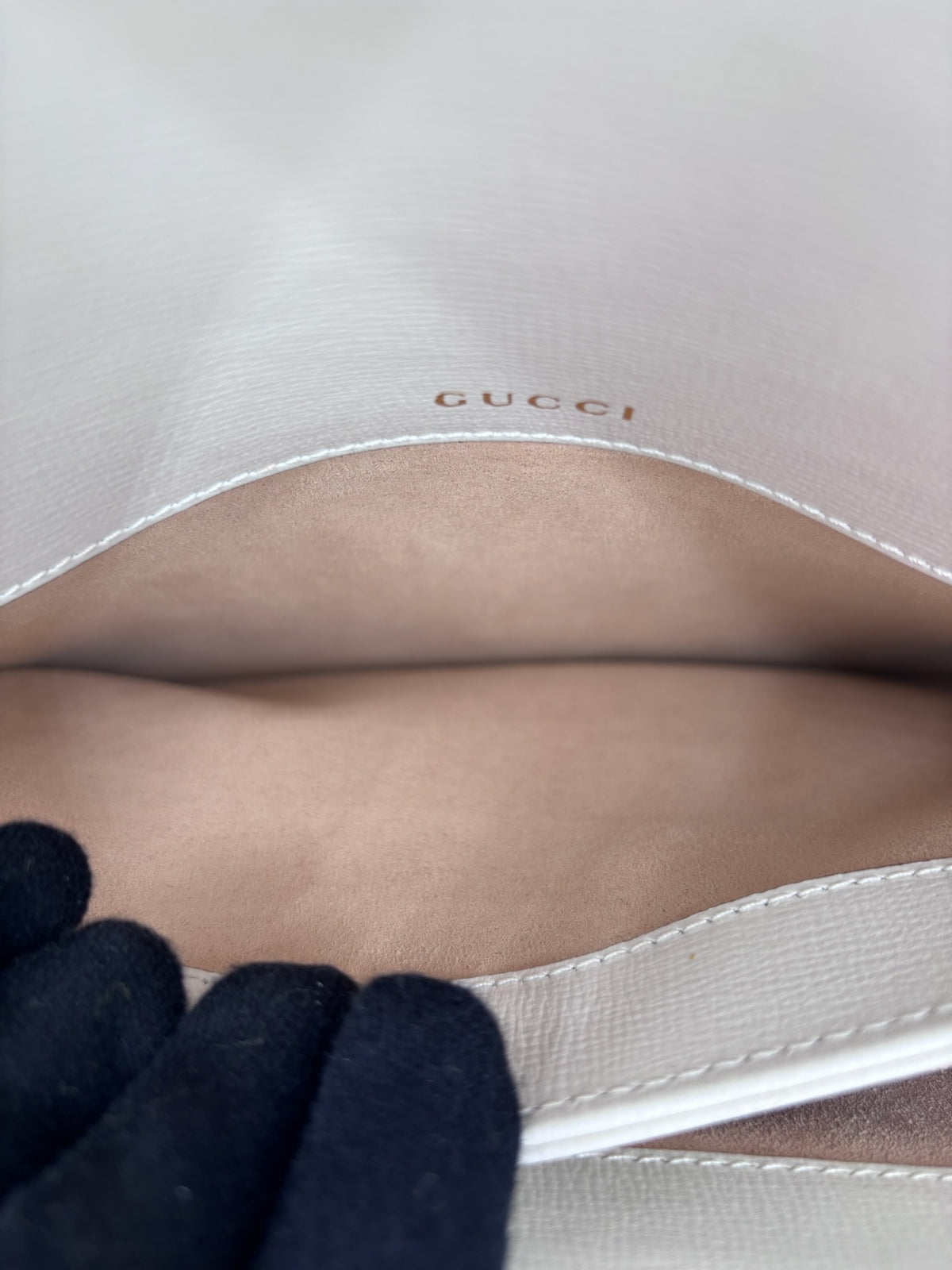 Pre-owned GUCCI GG Supreme Monogram Horsebit 1955 Shoulder Bag Beige Mystic White - Authenticated