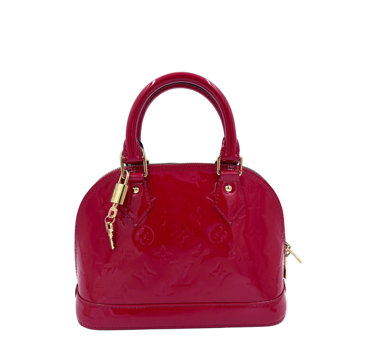 Pre-owned Louis Vuitton Monogram Vernis Alma BB Bag in Glossy Red - Authenticated