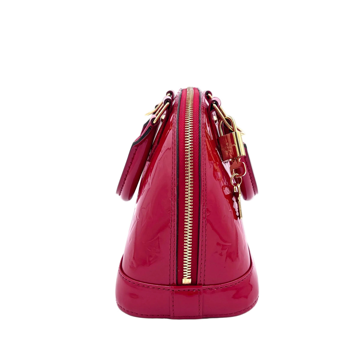 Pre-owned Louis Vuitton Monogram Vernis Alma BB Bag in Glossy Red - Authenticated