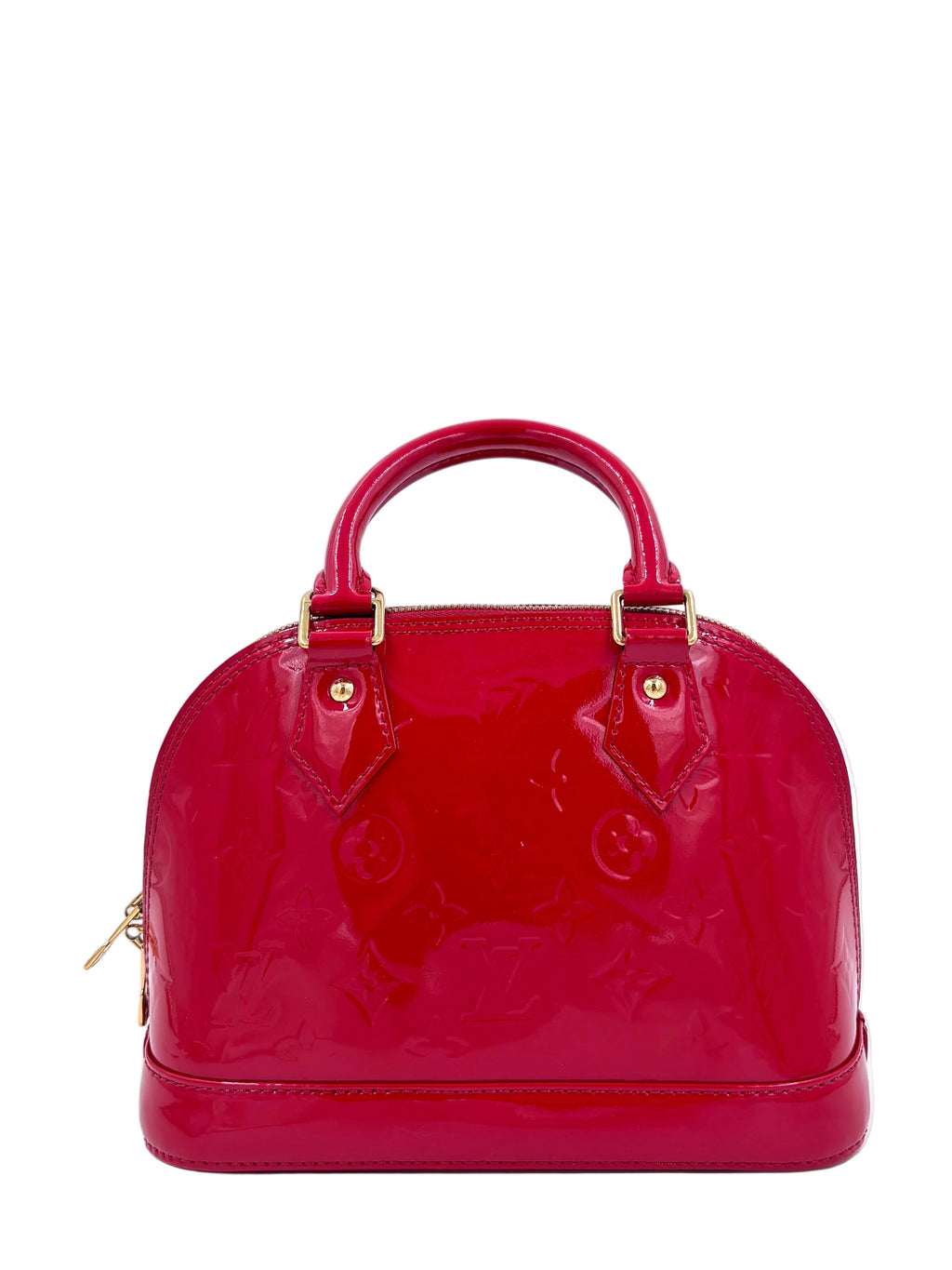 Pre-owned Louis Vuitton Monogram Vernis Alma BB Bag in Glossy Red - Authenticated