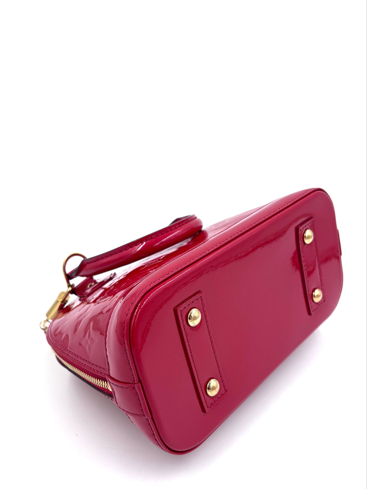 Pre-owned Louis Vuitton Monogram Vernis Alma BB Bag in Glossy Red - Authenticated