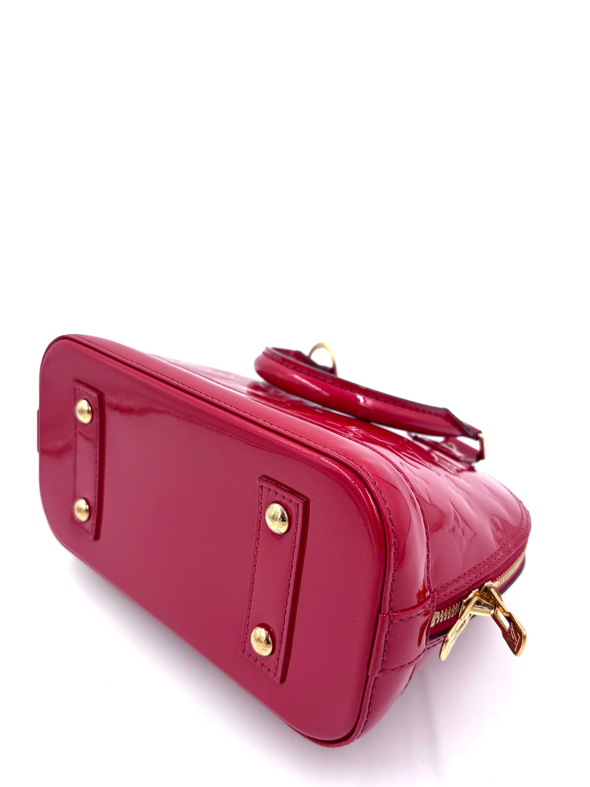 Pre-owned Louis Vuitton Monogram Vernis Alma BB Bag in Glossy Red - Authenticated