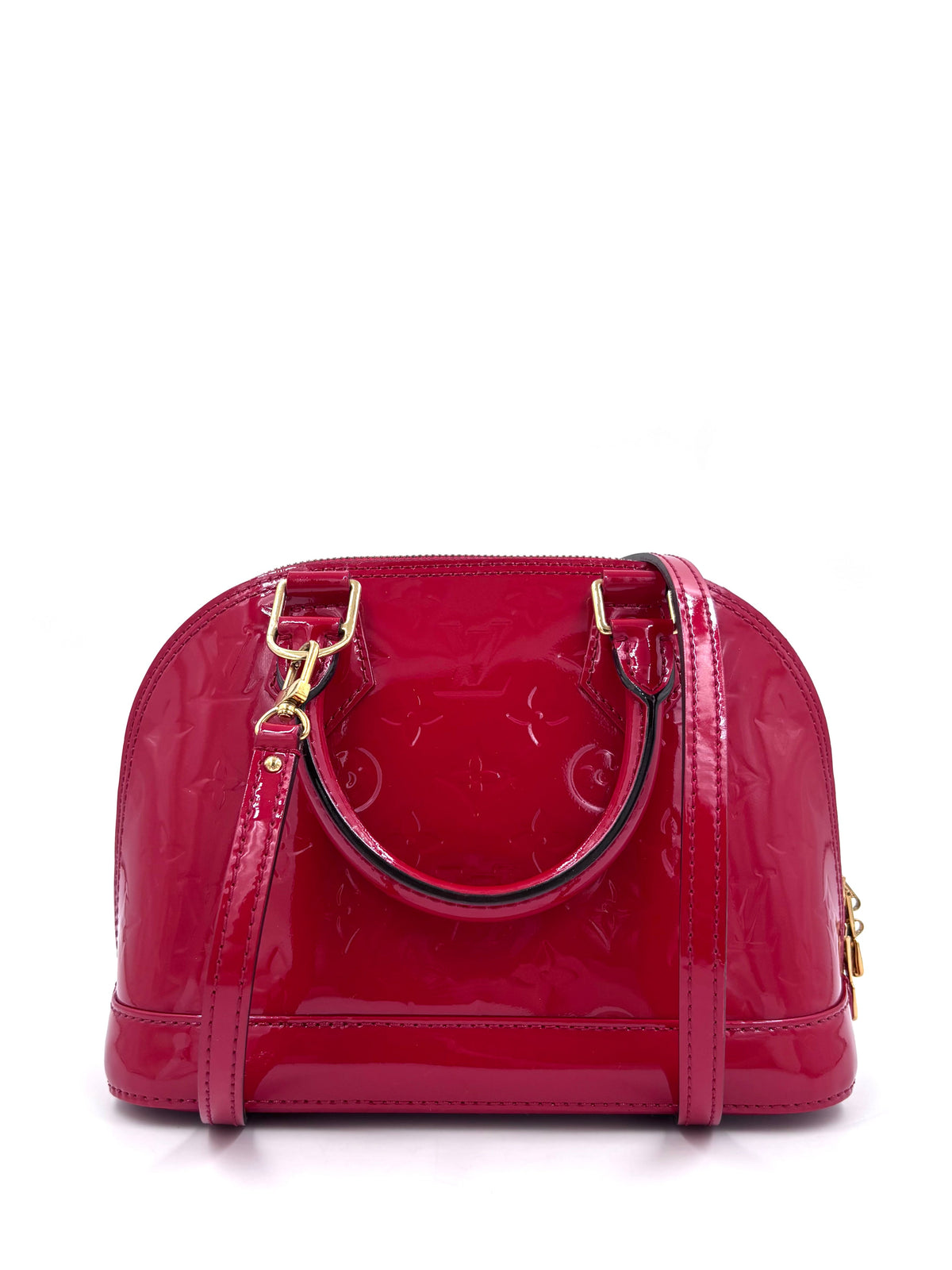 Pre-owned Louis Vuitton Monogram Vernis Alma BB Bag in Glossy Red - Authenticated