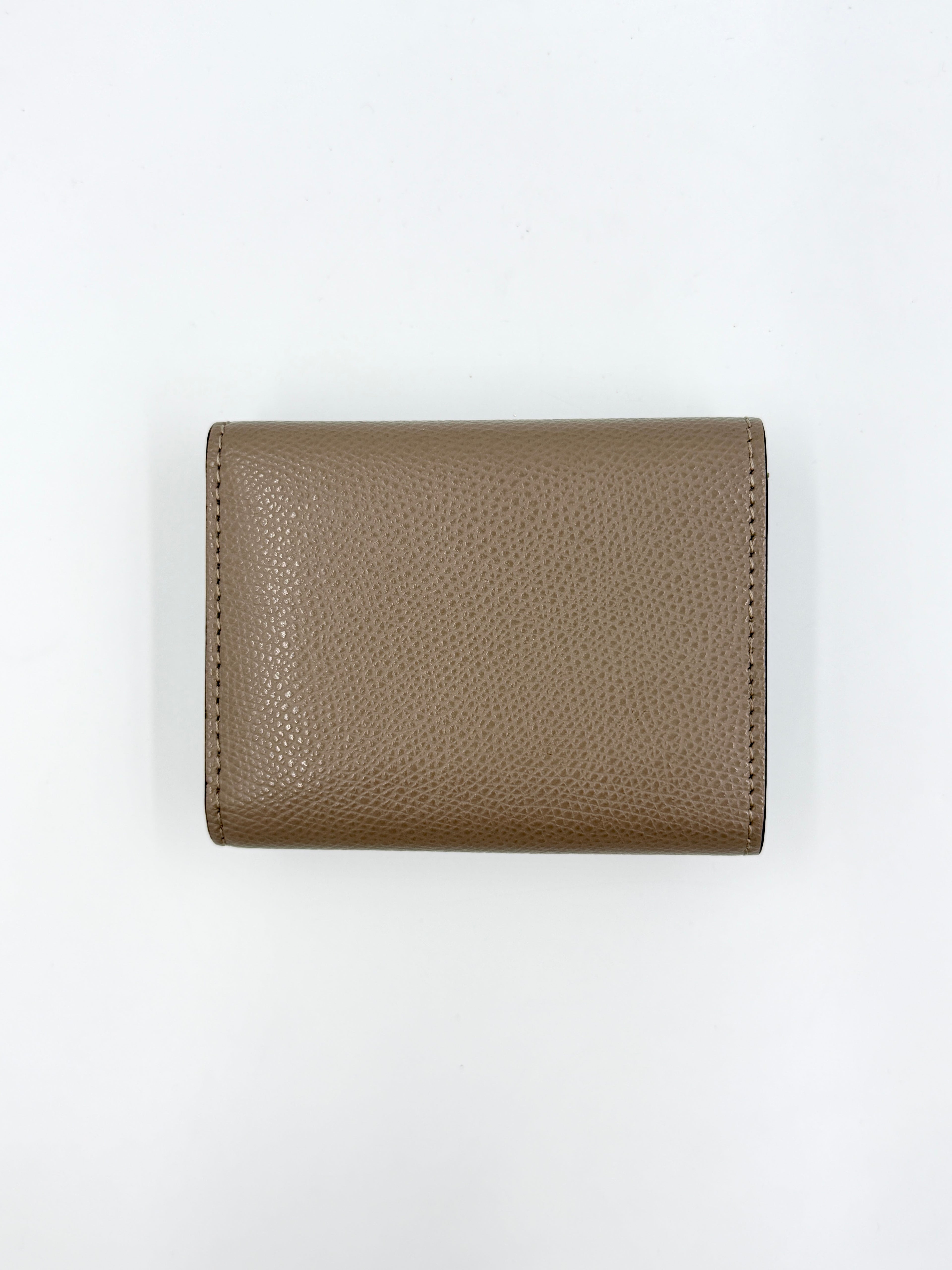 Pre-owned Brown Fendi FF Diamonds Tri-Fold Wallet Gold Hardware - Authenticated