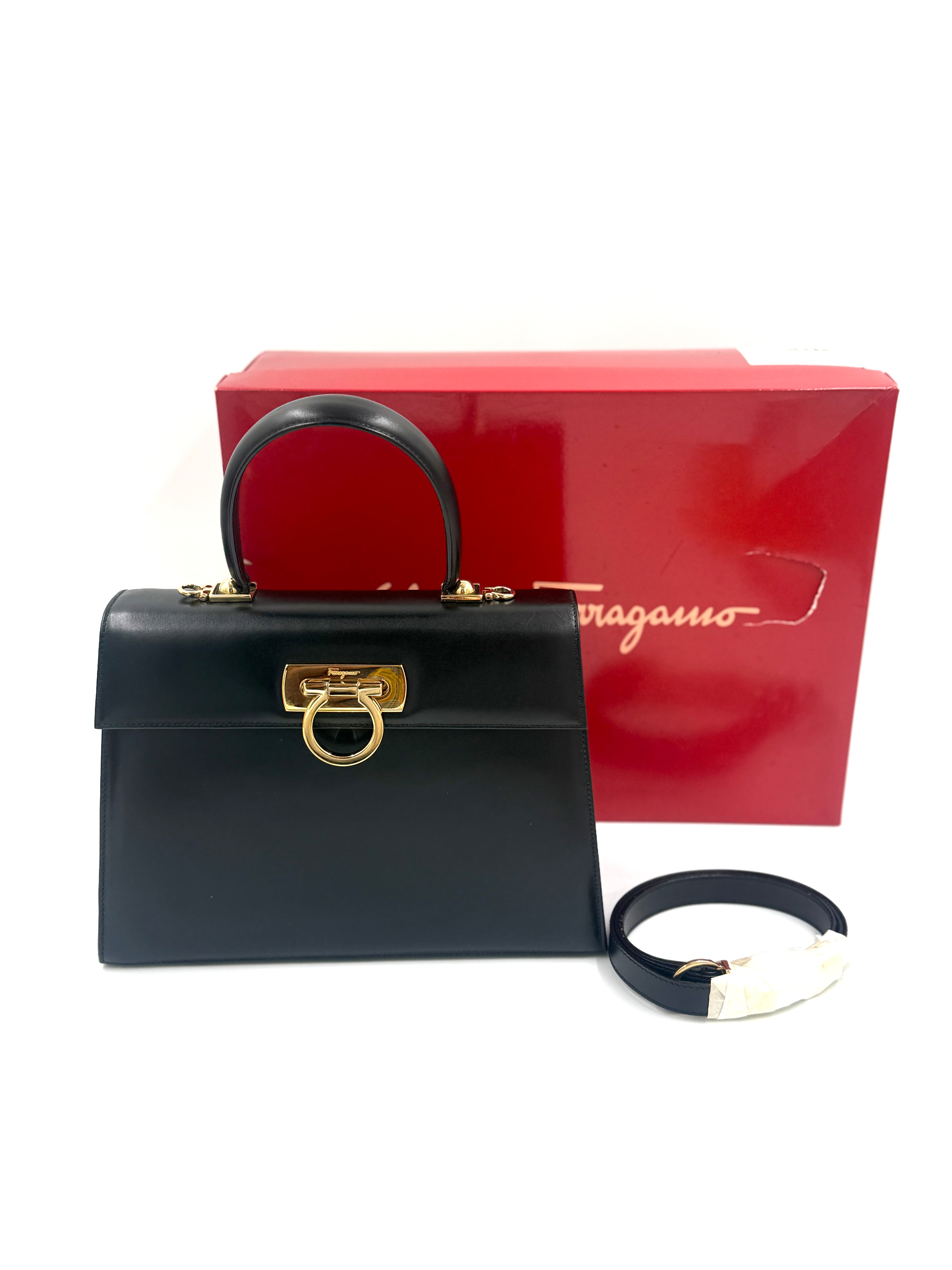 Pre-Owned Salvatore Ferragamo Gancini 2 Way Bag - Shoulder/Handle Bag - Authenticated