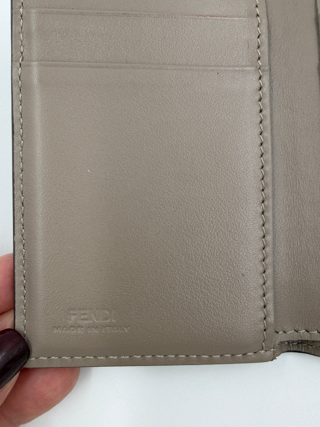Pre-owned Brown Fendi FF Diamonds Tri-Fold Wallet Gold Hardware - Authenticated
