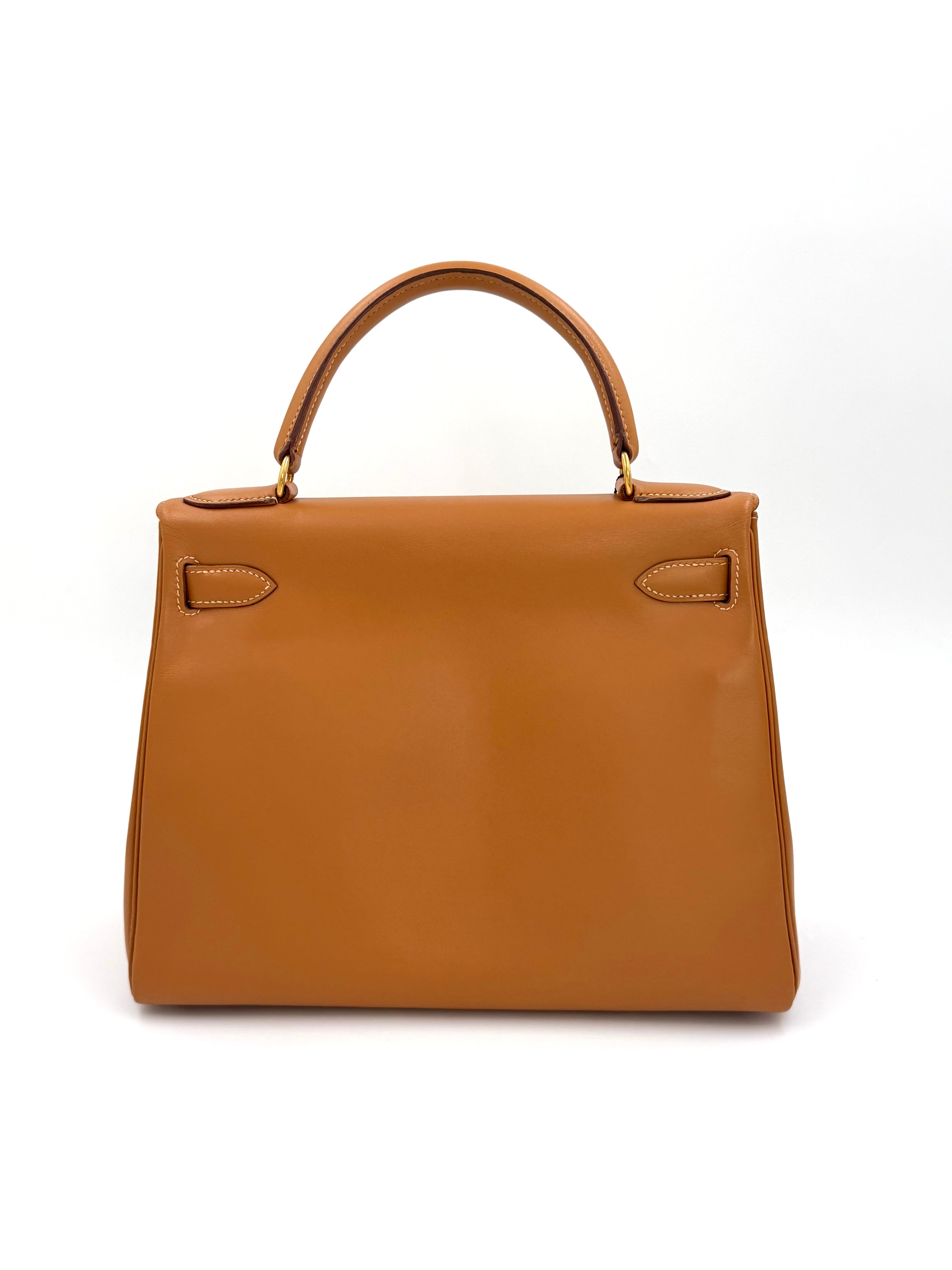 Pre-owned Hermès Vintage 1992 Kelly 28 Gold Gulliver Leather GHW - Authenticated