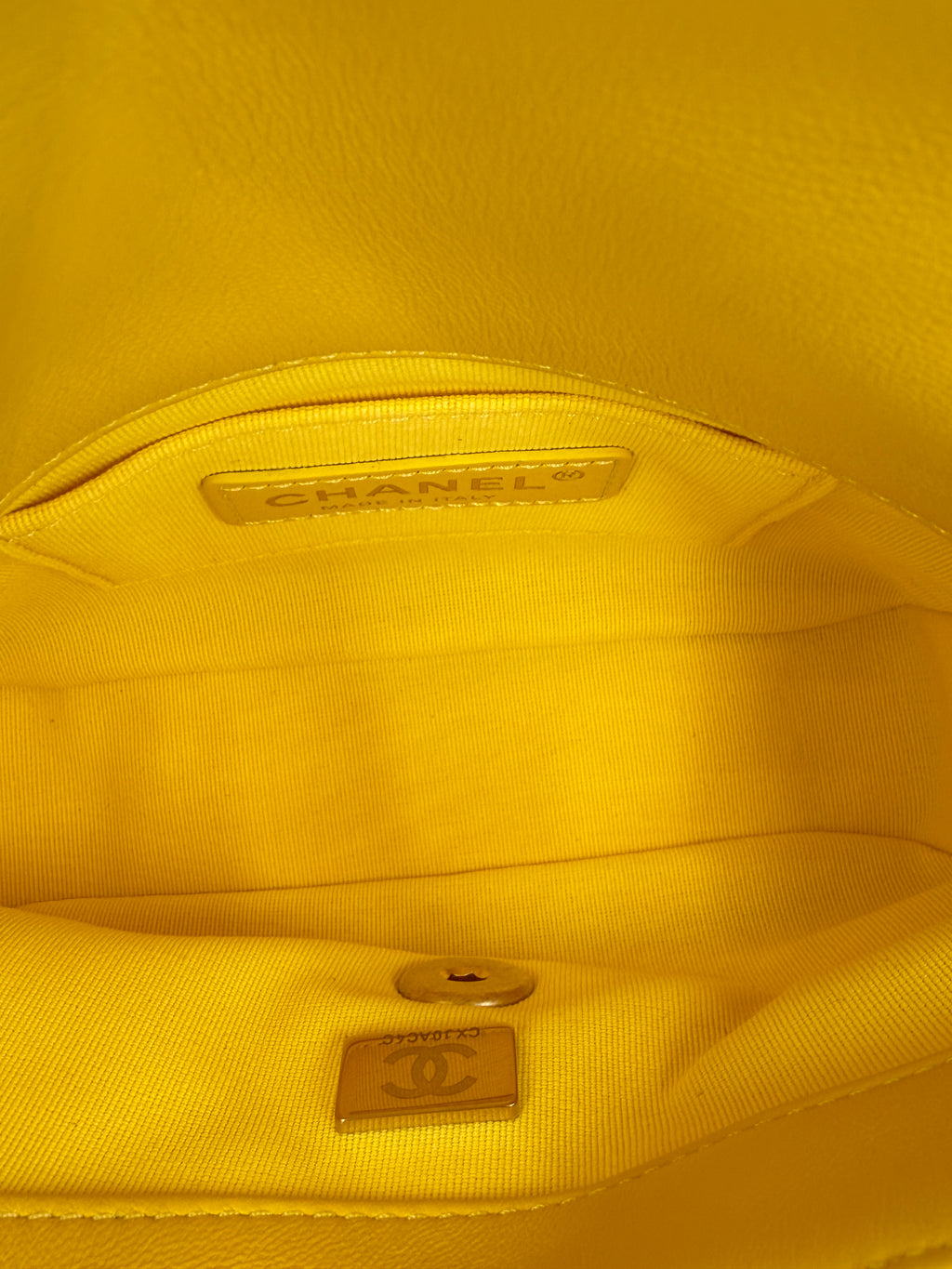 Pre-Owned Yellow Quilted Lambskin Candy Chain Flap - Authenticated