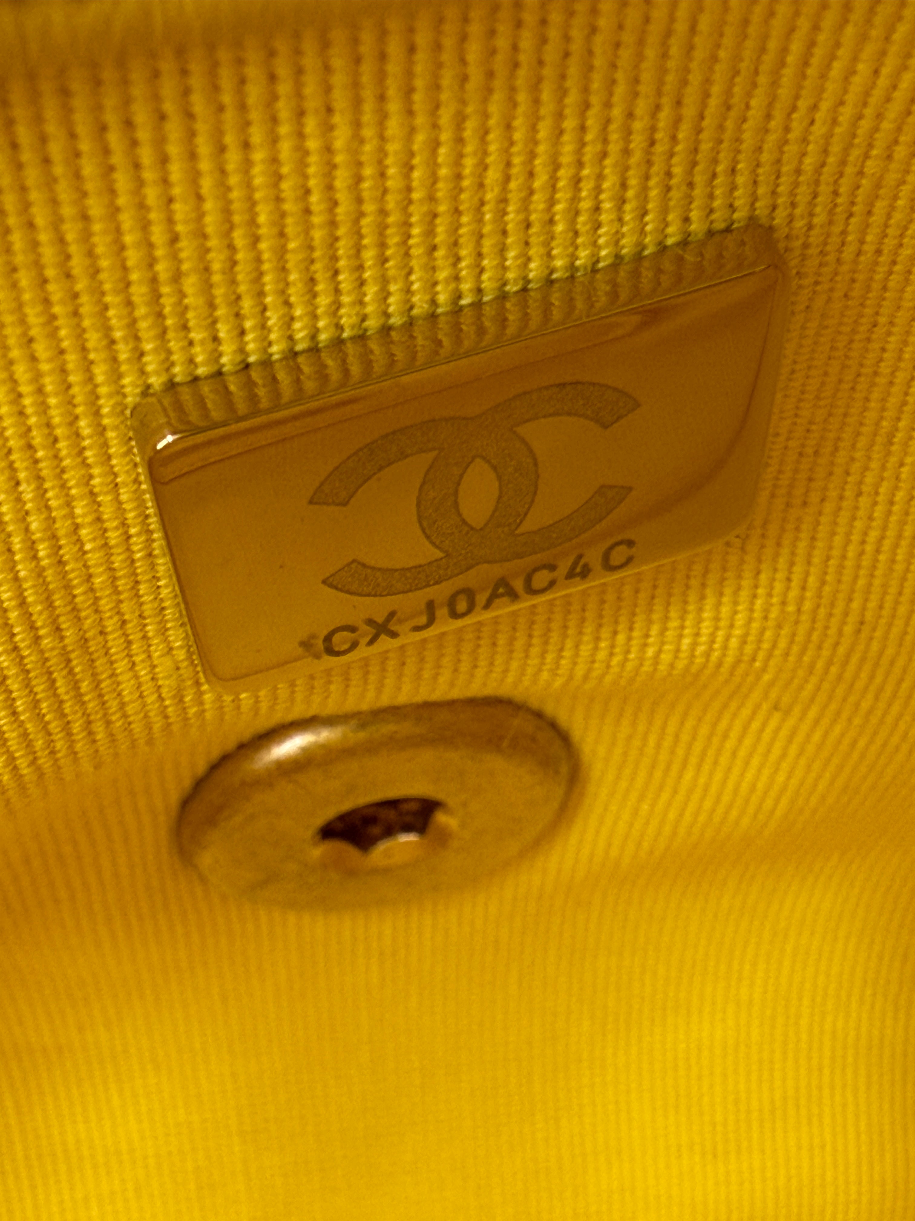 Pre-Owned Yellow Quilted Lambskin Candy Chain Flap - Authenticated
