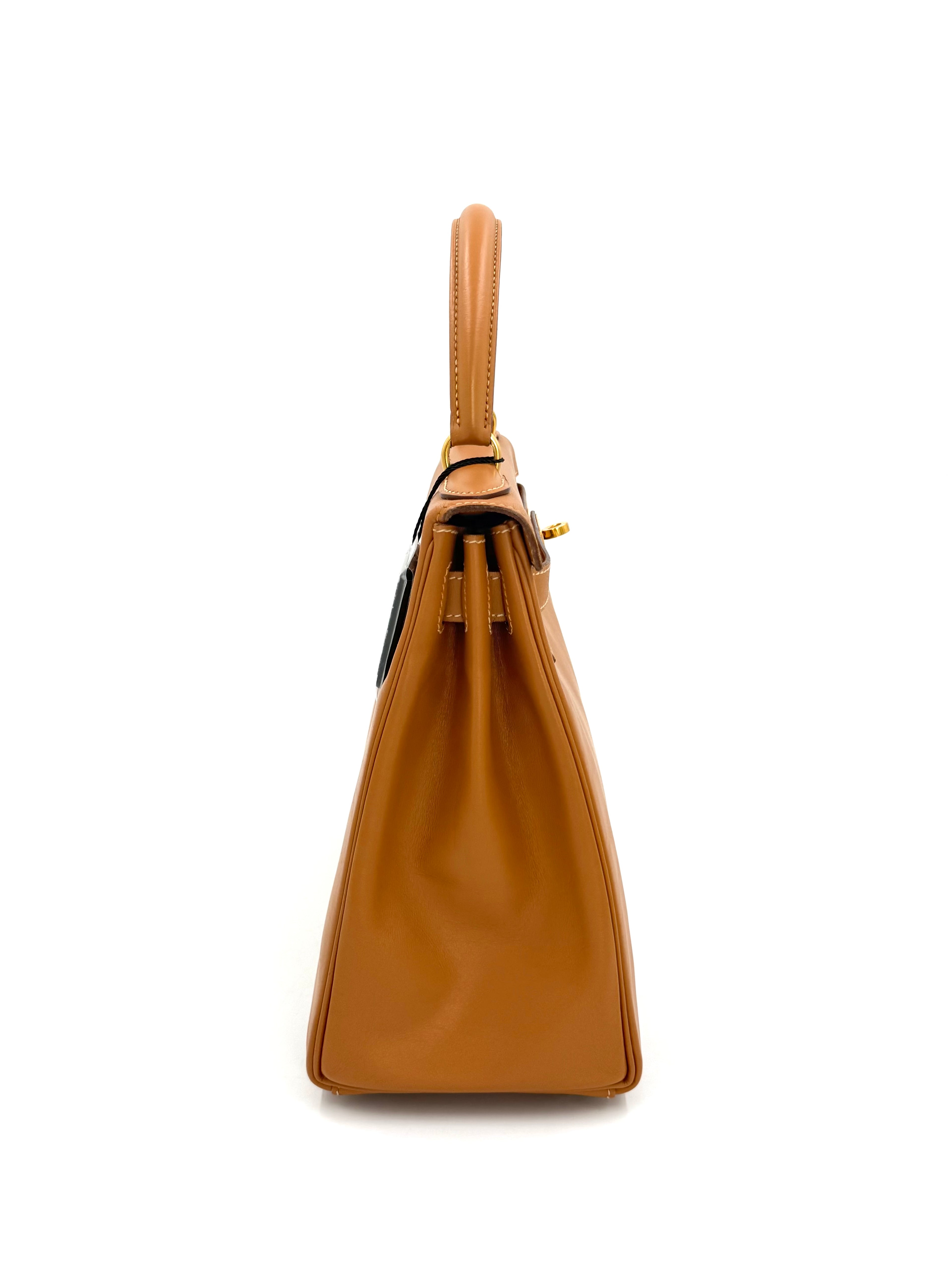 Pre-owned Hermès Vintage 1992 Kelly 28 Gold Gulliver Leather GHW - Authenticated