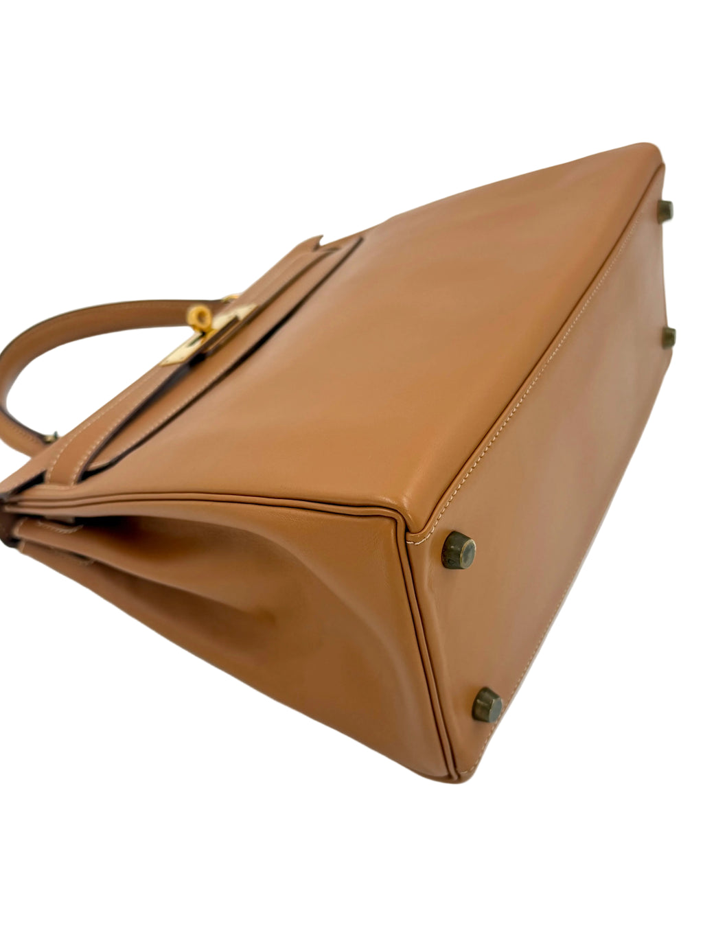 Pre-owned Hermès Vintage 1992 Kelly 28 Gold Gulliver Leather GHW - Authenticated