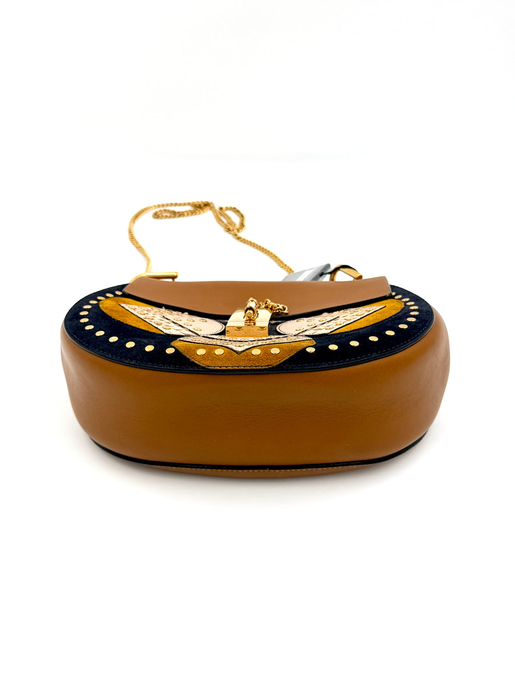 Pre-owned Chloé Drew Patchwork Studded Medium Chain Bag - Authenticated