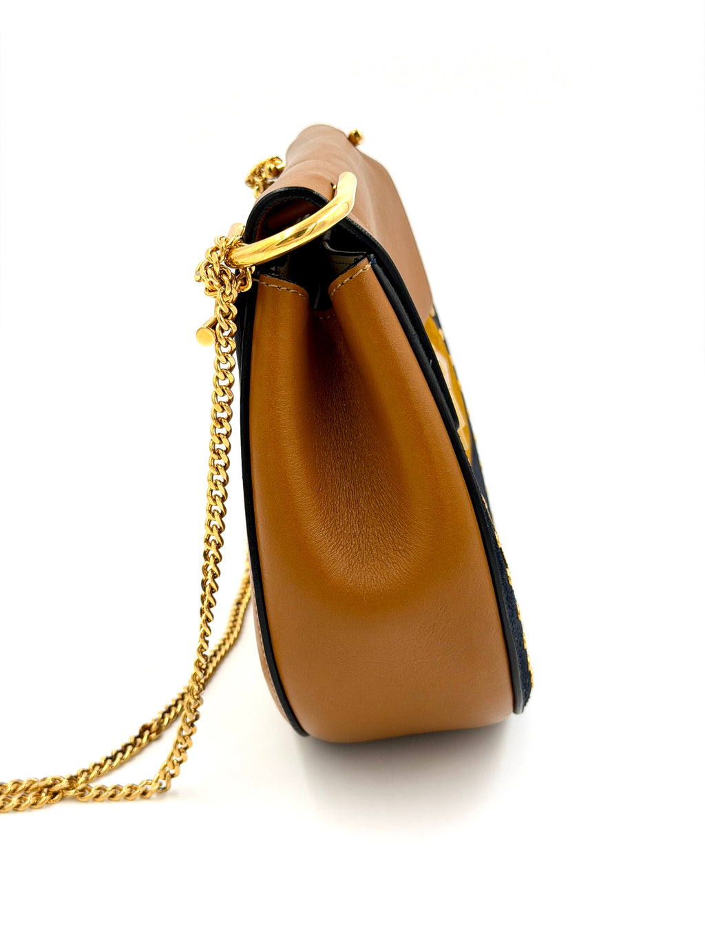 Pre-owned Chloé Drew Patchwork Studded Medium Chain Bag - Authenticated