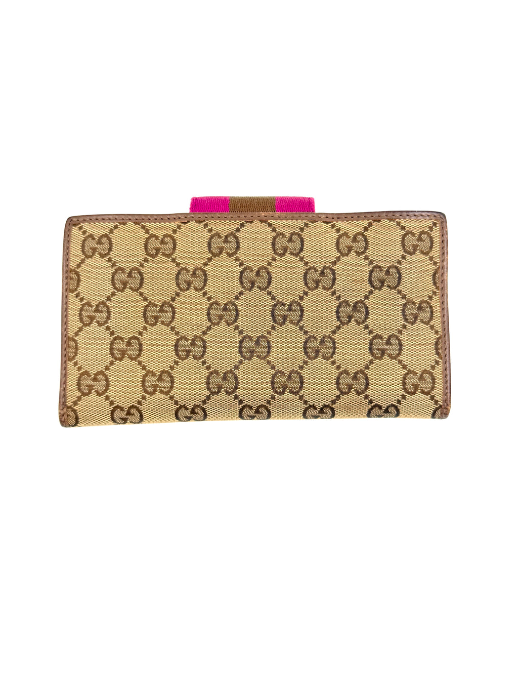 Pre-Owned Gucci Vintage GG Canvas Continental Wallet Magenta - Authenticated