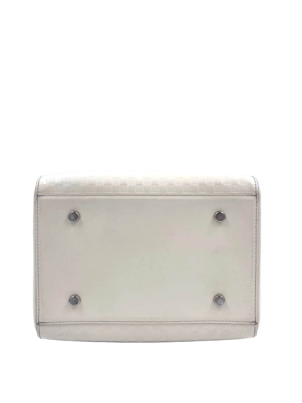 Pre-owned Louis Vuitton Damier Facette Speedy Cube Creme/Ecru Patent Leather Handbag - Authenticated