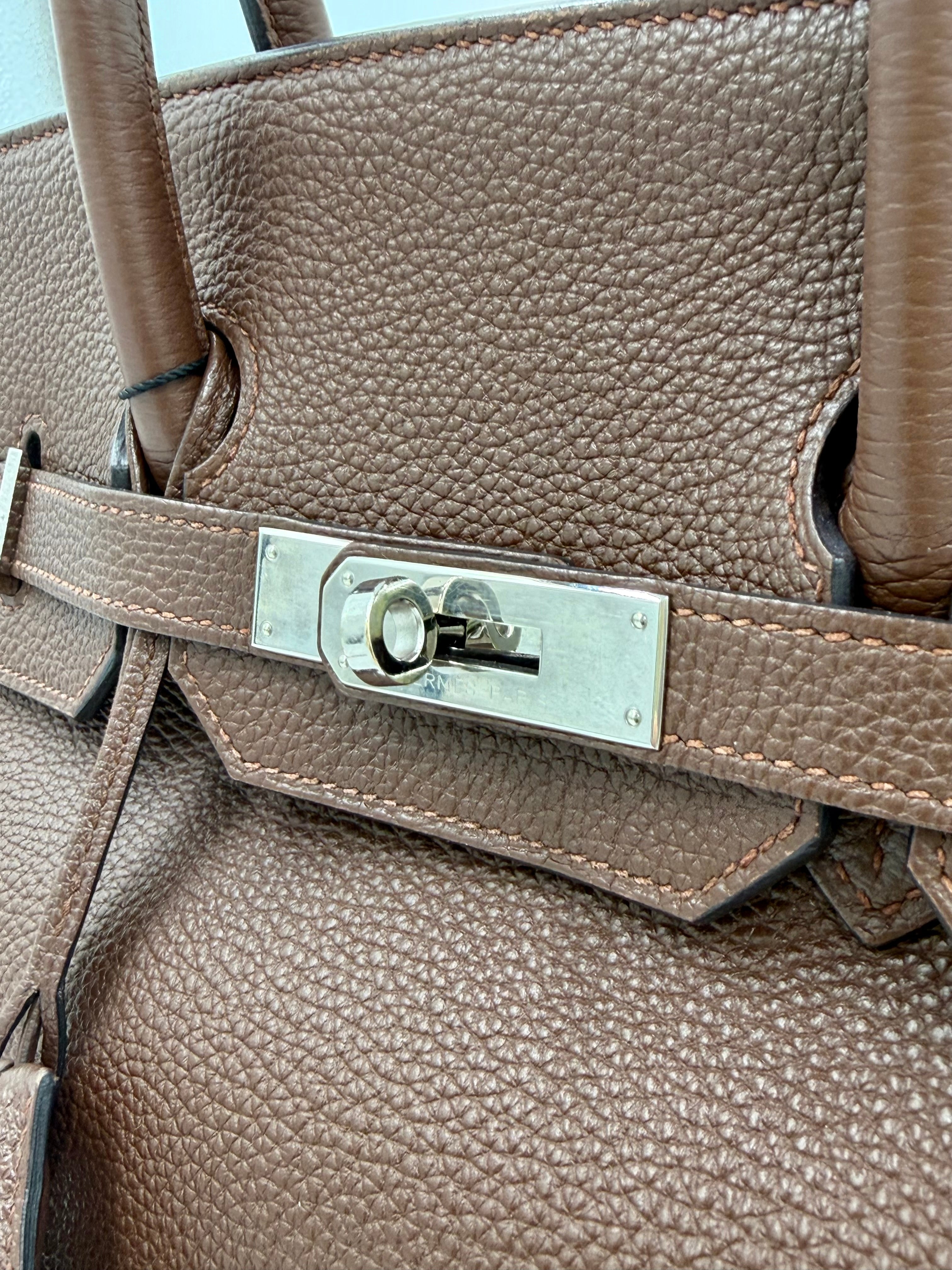 Pre-owned Hermès Birkin 35 Chocolat Togo Leather PHW - Authenticated