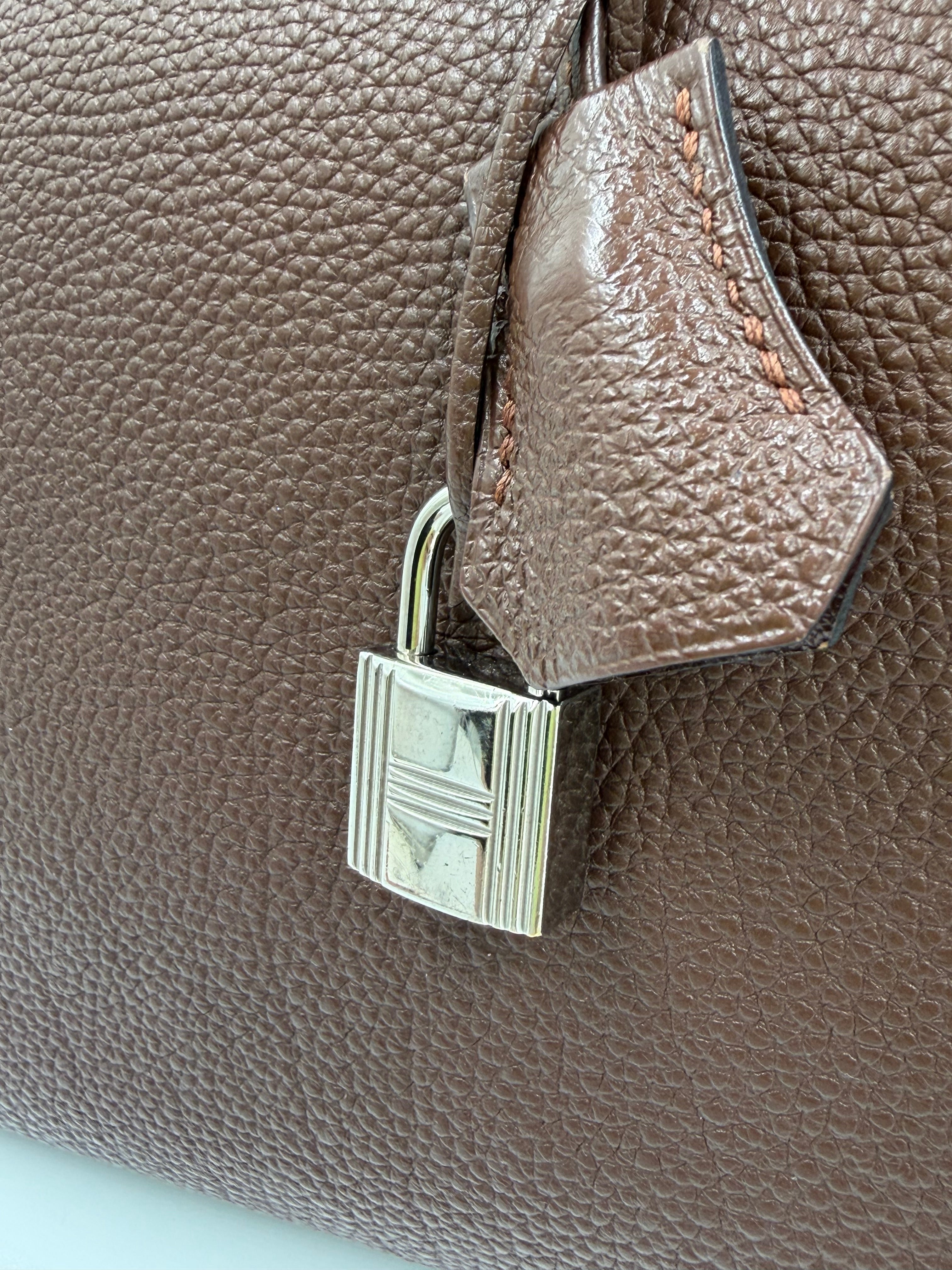 Pre-owned Hermès Birkin 35 Chocolat Togo Leather PHW - Authenticated